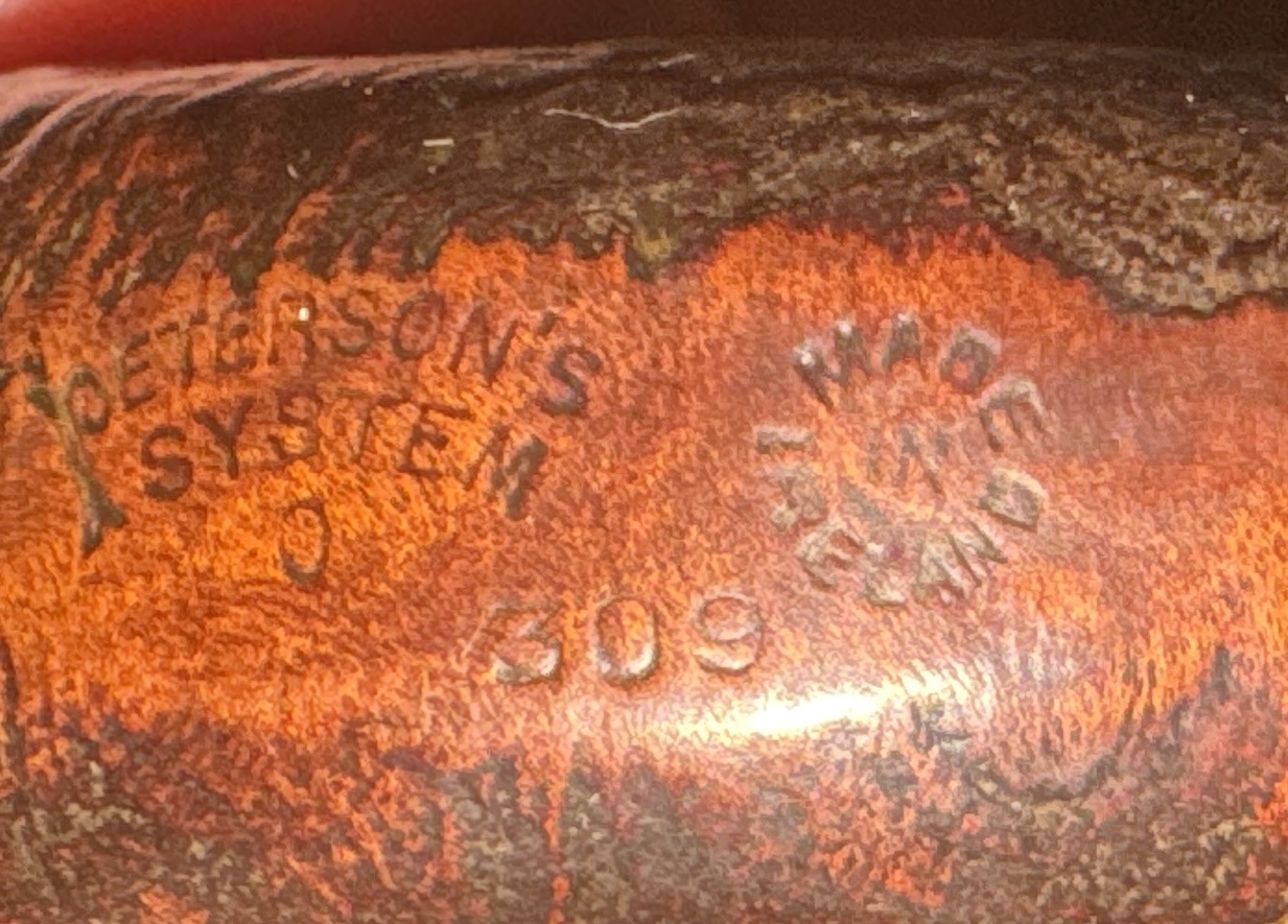 Peterson's System 309 Sandblast Large Bent Dutch, Made in Ireland Circle, Pre-Republic c.1945-1947, Nickel Band, P-Lip 13