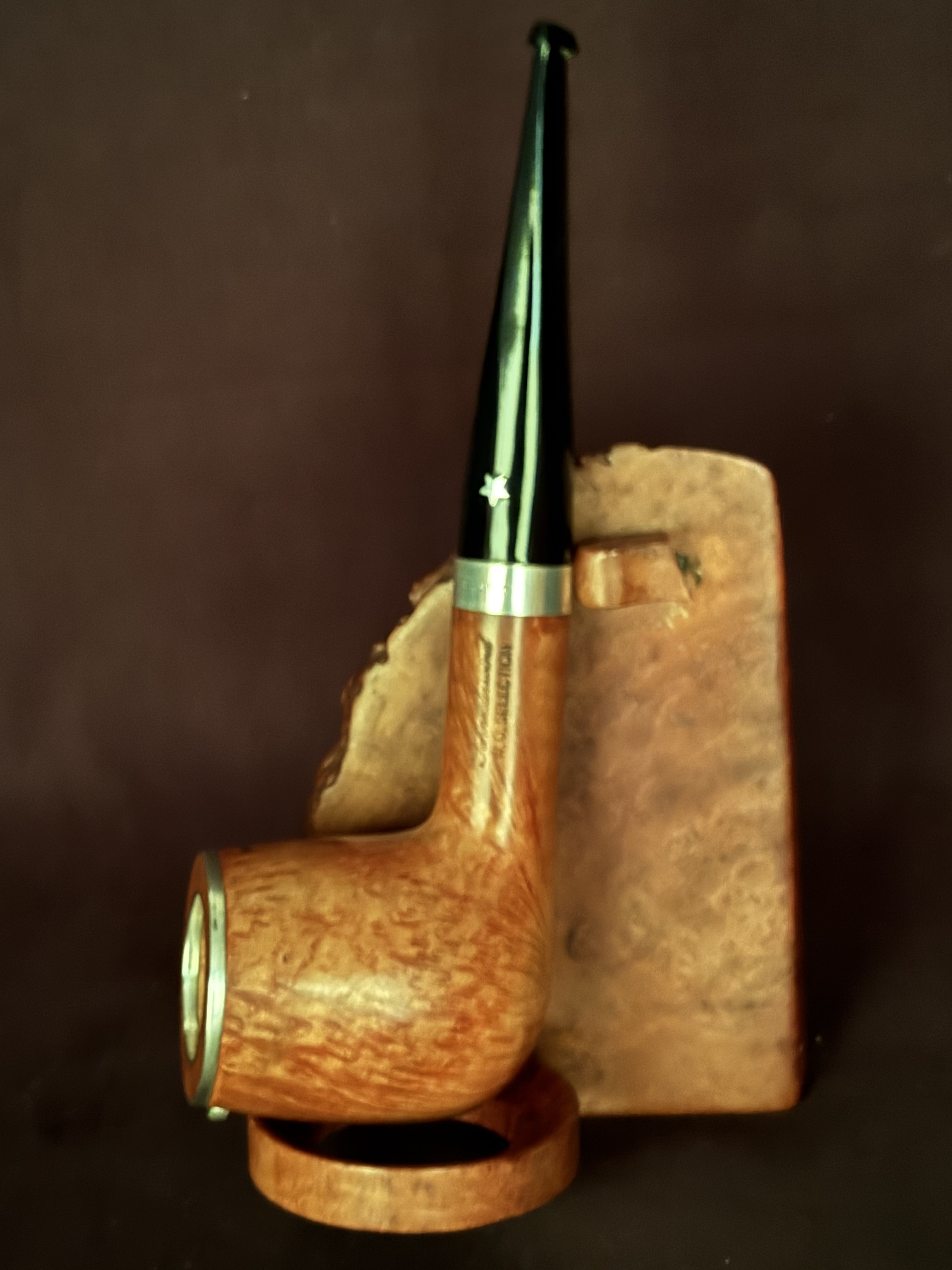 1996 Schneiderwind Jahrespfeife Brebbia Pura Straight Billiard Silver Wind Cap Unsmoked
