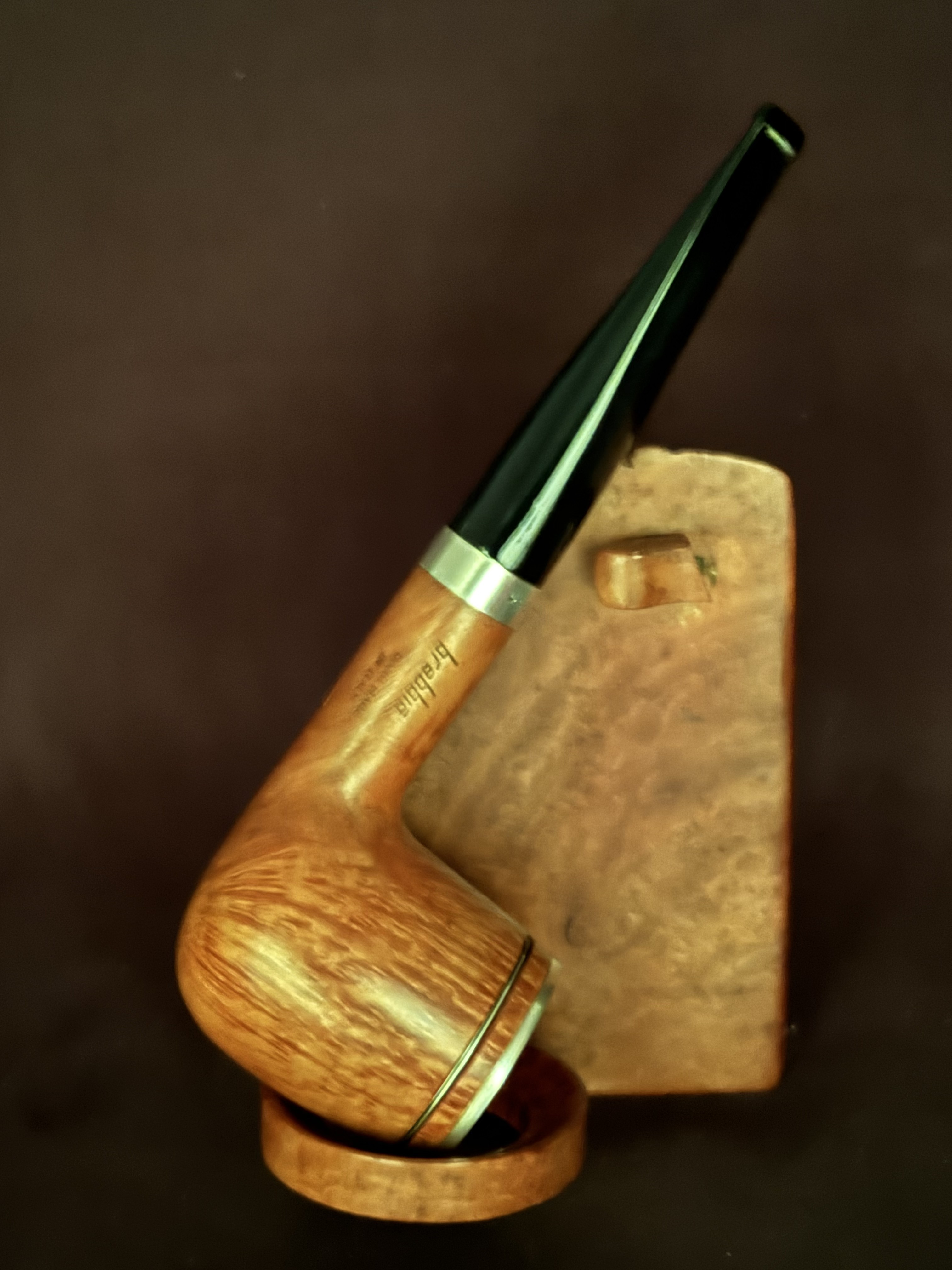 1996 Schneiderwind Jahrespfeife Brebbia Pura Straight Billiard Silver Wind Cap Unsmoked 2