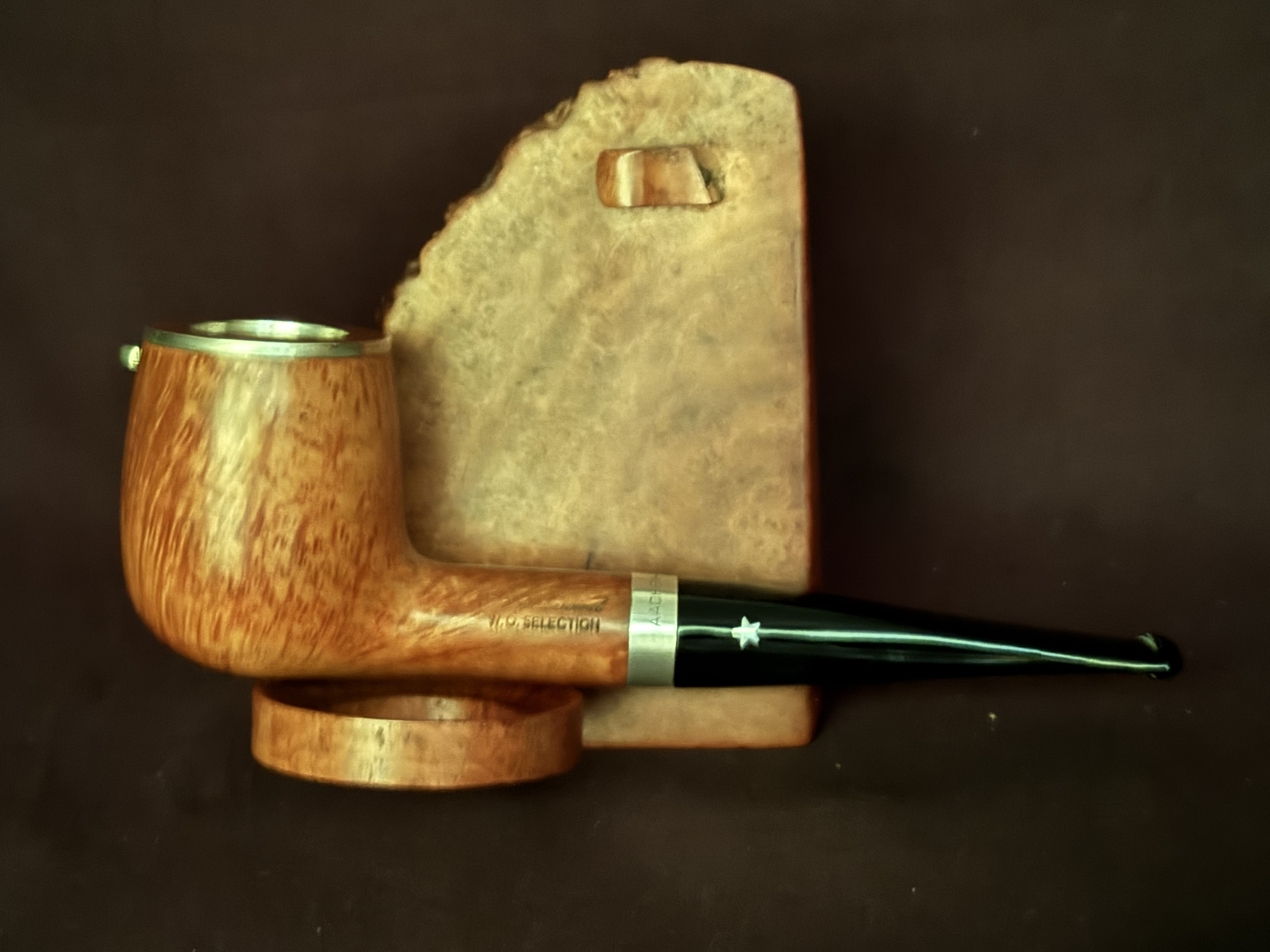 1996 Schneiderwind Jahrespfeife Brebbia Pura Straight Billiard Silver Wind Cap Unsmoked 3
