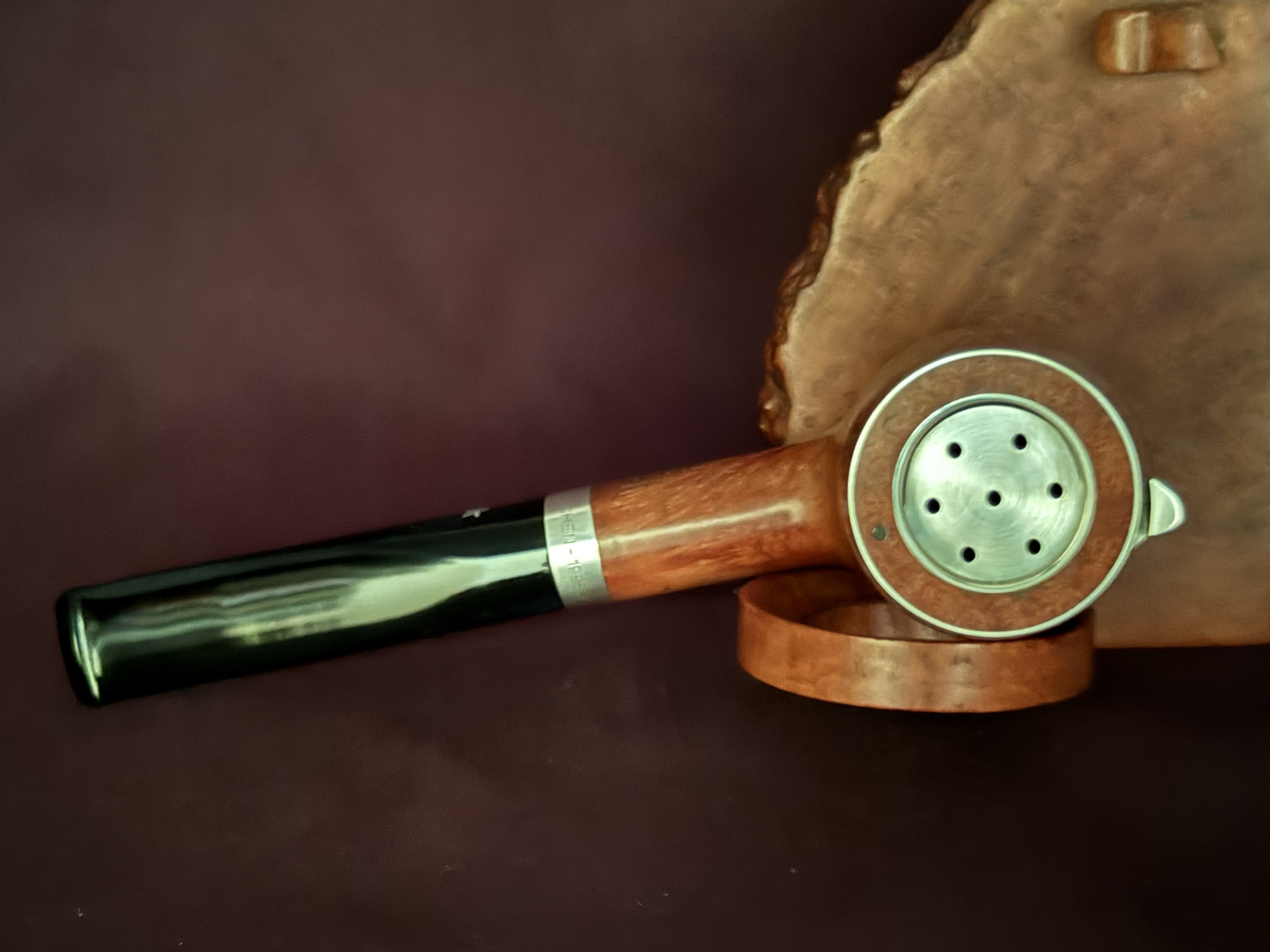 1996 Schneiderwind Jahrespfeife Brebbia Pura Straight Billiard Silver Wind Cap Unsmoked 5