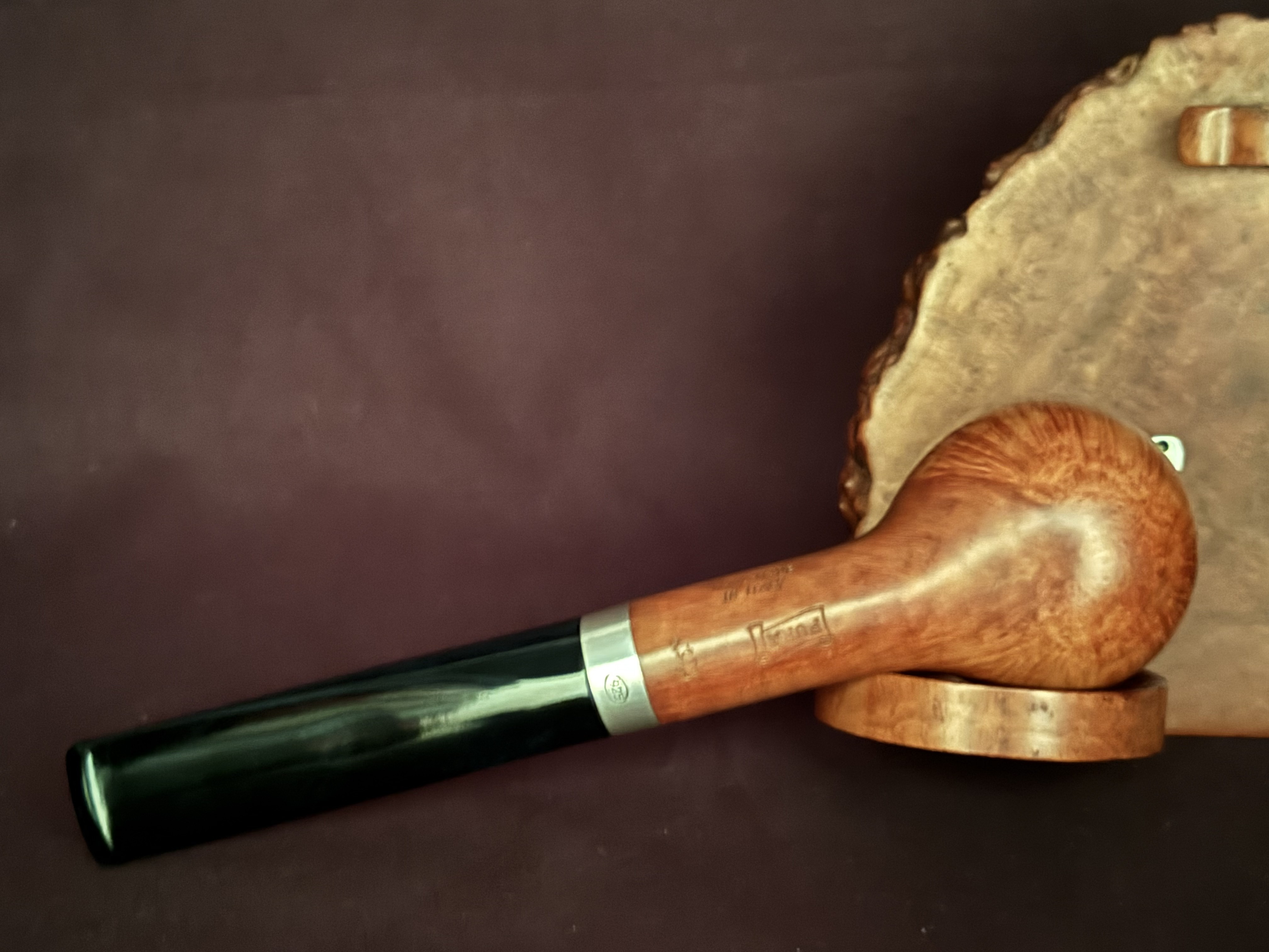 1996 Schneiderwind Jahrespfeife Brebbia Pura Straight Billiard Silver Wind Cap Unsmoked 7