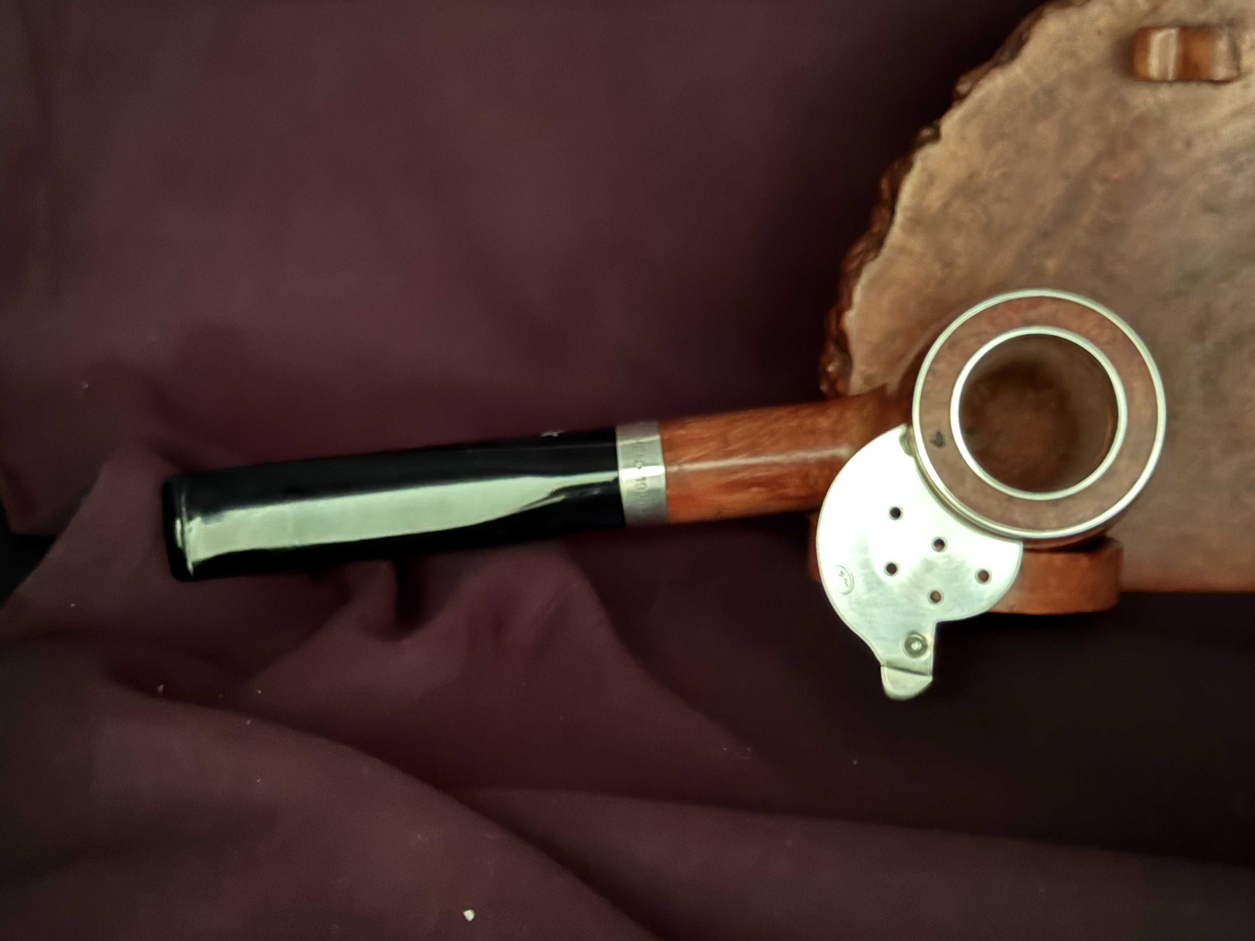 1996 Schneiderwind Jahrespfeife Brebbia Pura Straight Billiard Silver Wind Cap Unsmoked 6