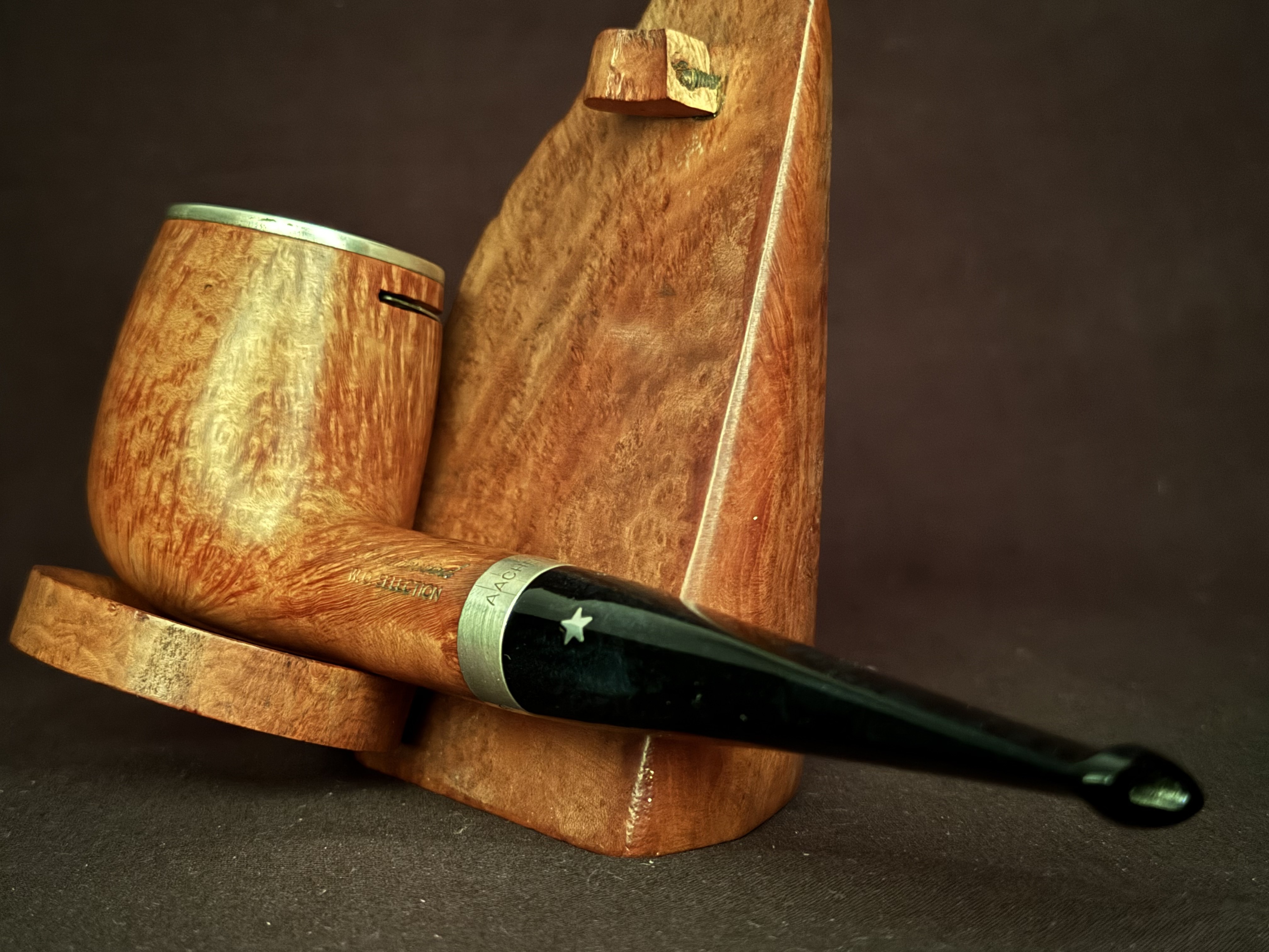 1996 Schneiderwind Jahrespfeife Brebbia Pura Straight Billiard Silver Wind Cap Unsmoked 9