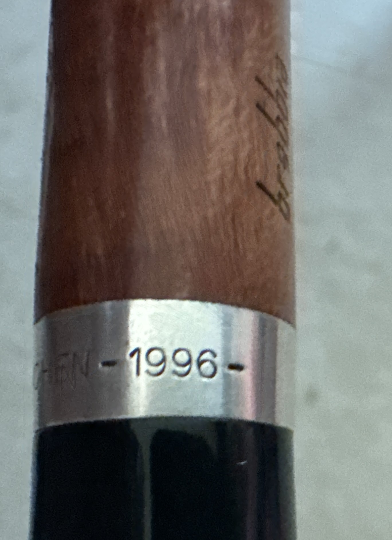 1996 Schneiderwind Jahrespfeife Brebbia Pura Straight Billiard Silver Wind Cap Unsmoked 16