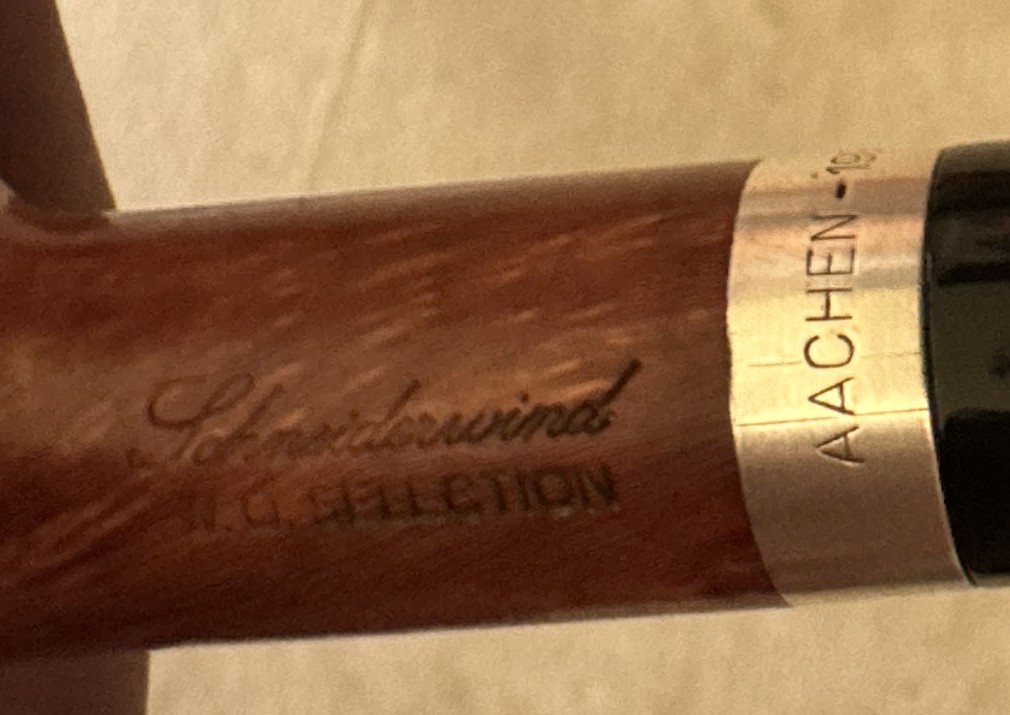 1996 Schneiderwind Jahrespfeife Brebbia Pura Straight Billiard Silver Wind Cap Unsmoked 18