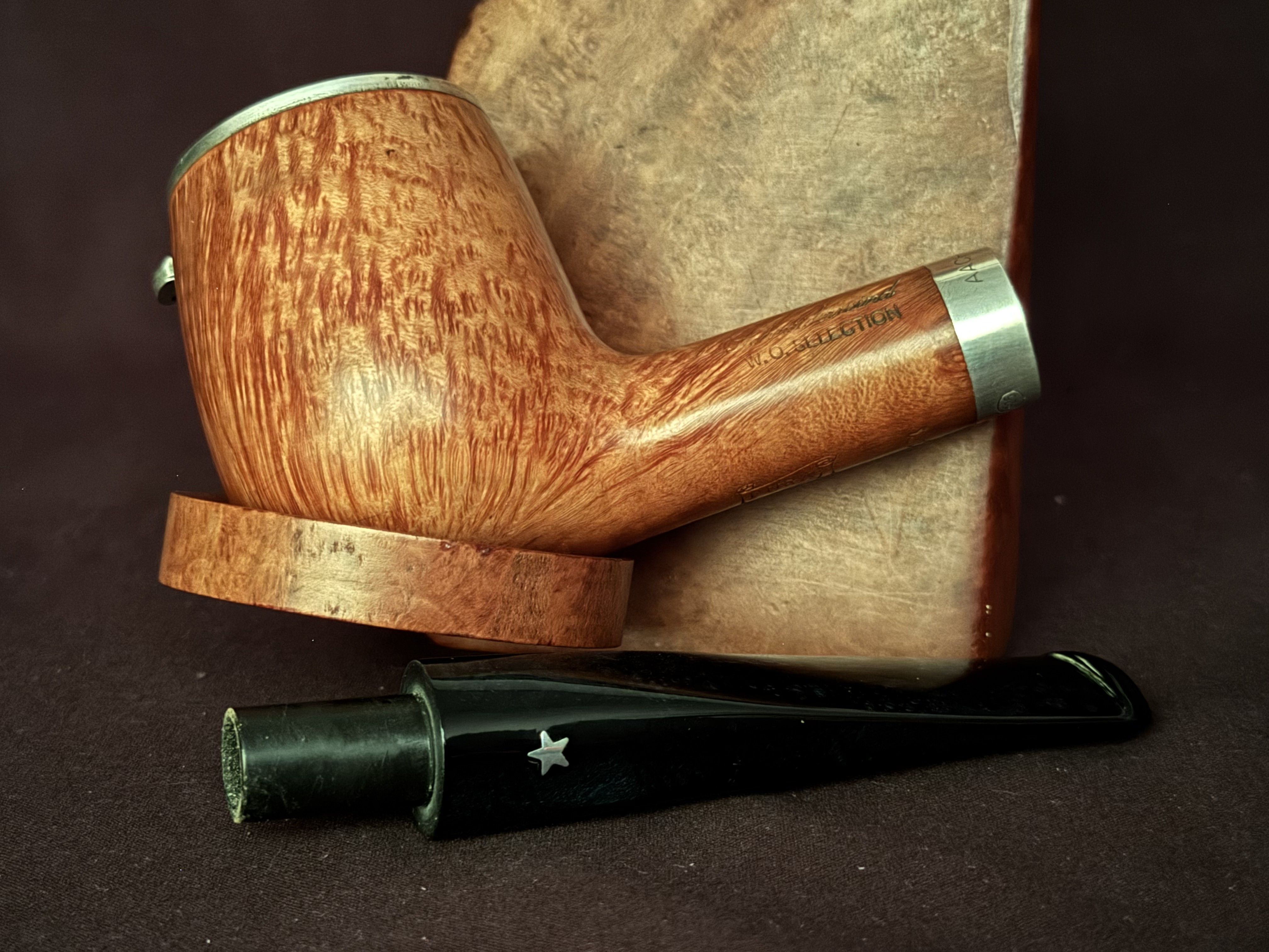 1996 Schneiderwind Jahrespfeife Brebbia Pura Straight Billiard Silver Wind Cap Unsmoked 20
