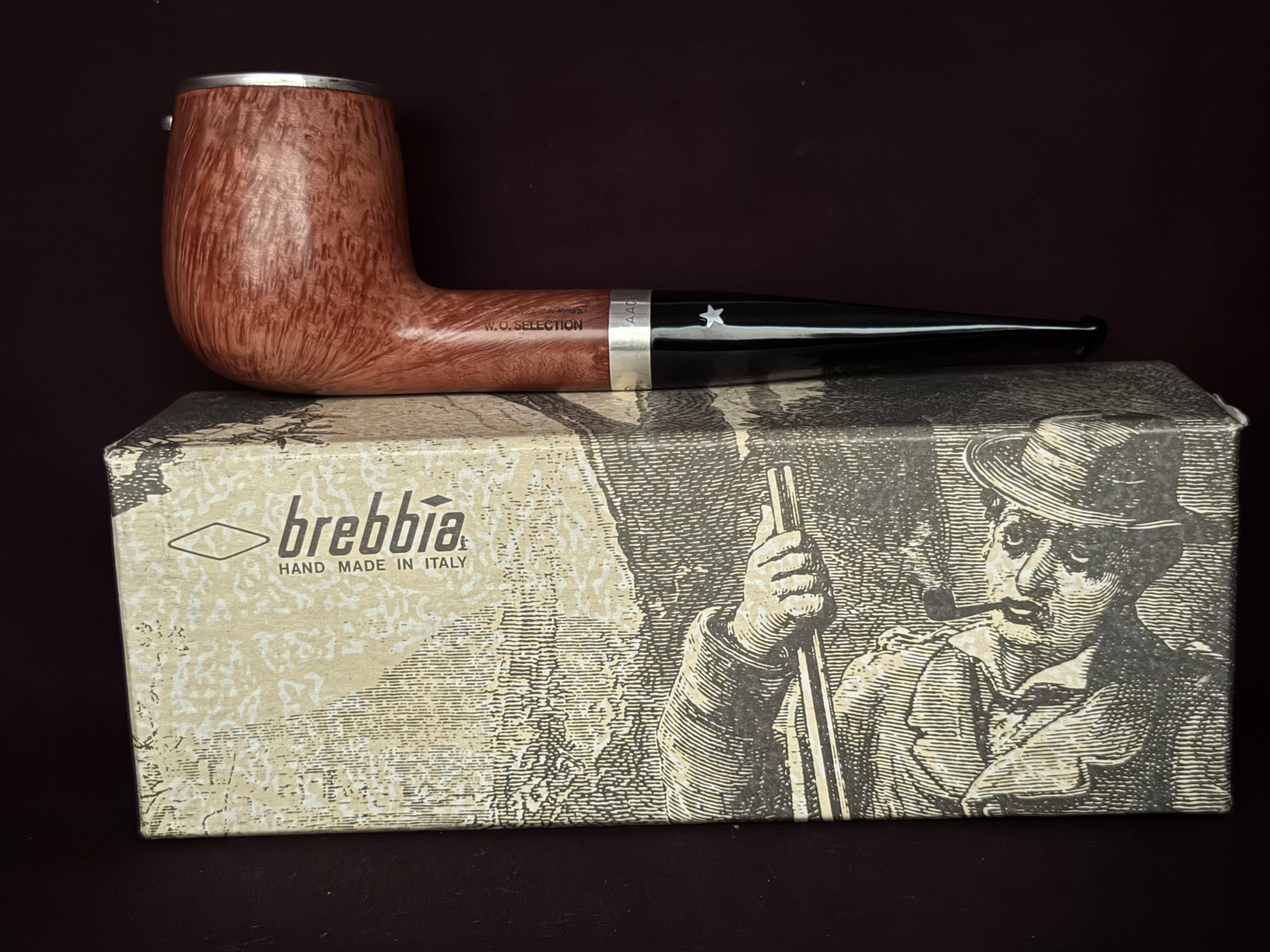 1996 Schneiderwind Jahrespfeife Brebbia Pura Straight Billiard Silver Wind Cap Unsmoked 11