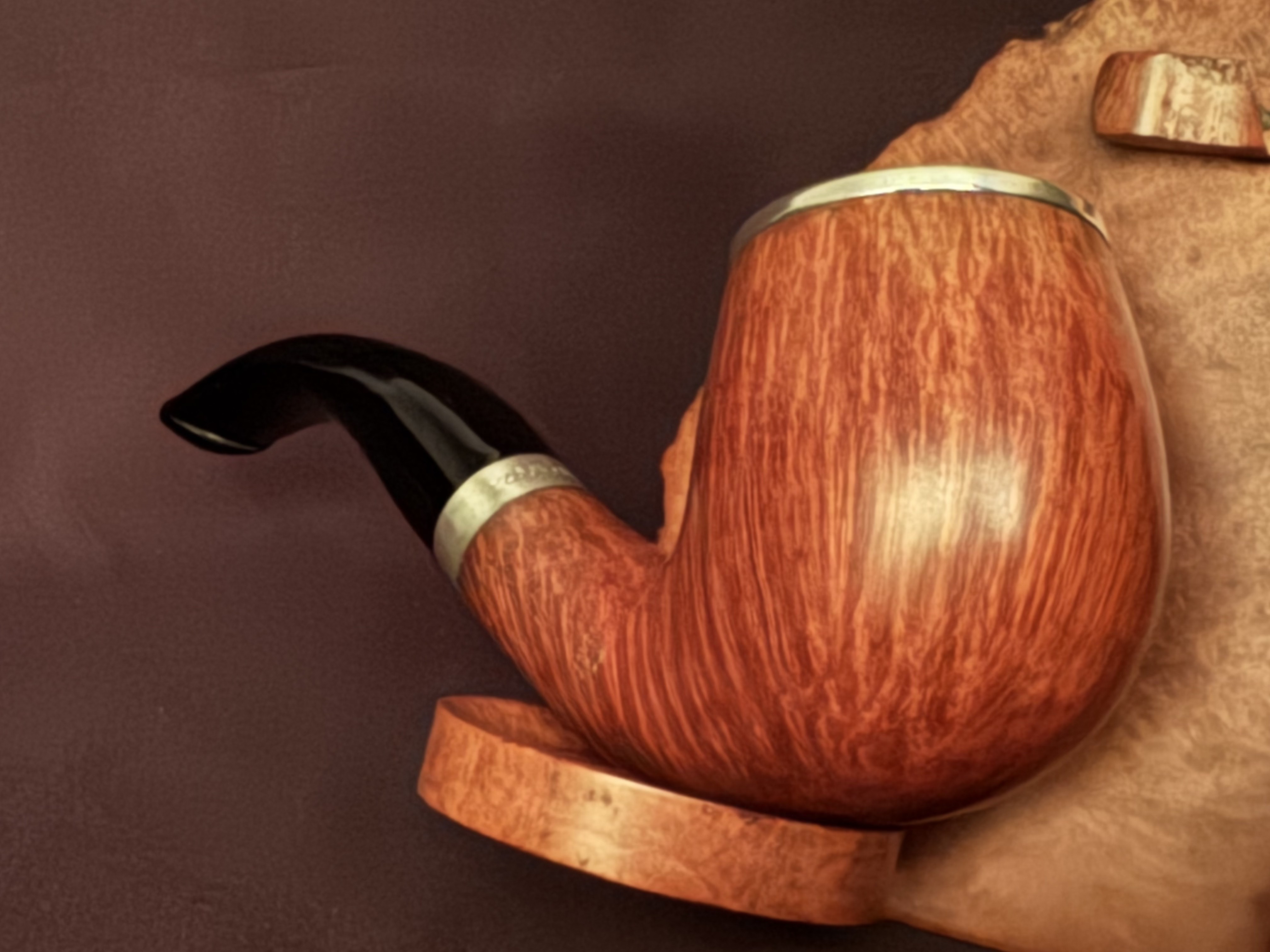 1997 Schneiderwind Jahrespfeife Brebbia Pura Bent Billiard Sterling Silver Cap Unsmoked 8