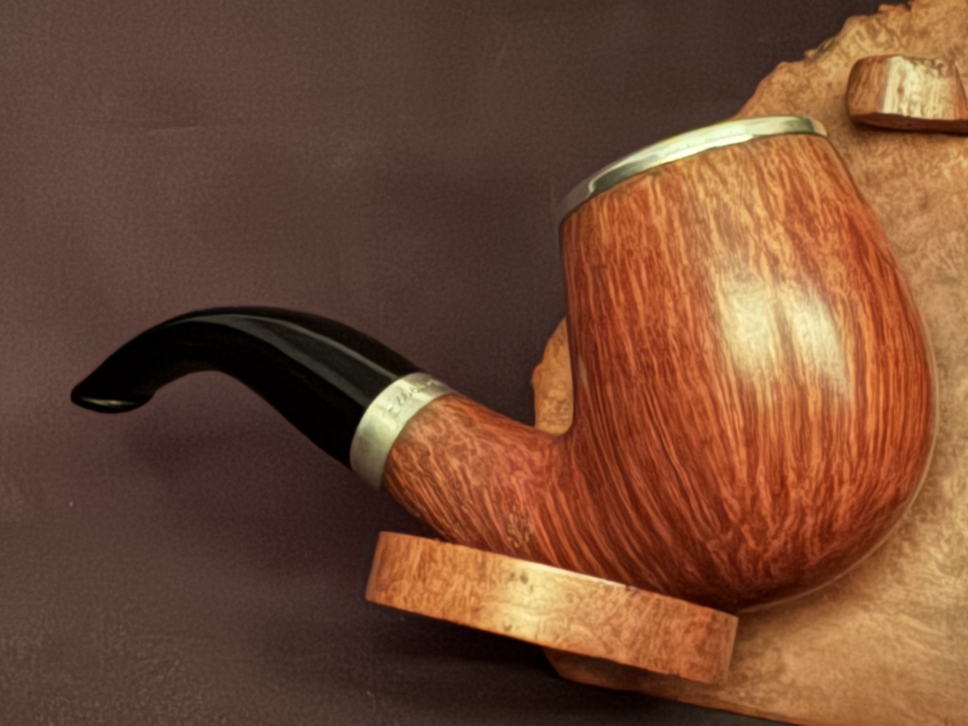 1997 Schneiderwind Jahrespfeife Brebbia Pura Bent Billiard Sterling Silver Cap Unsmoked 9