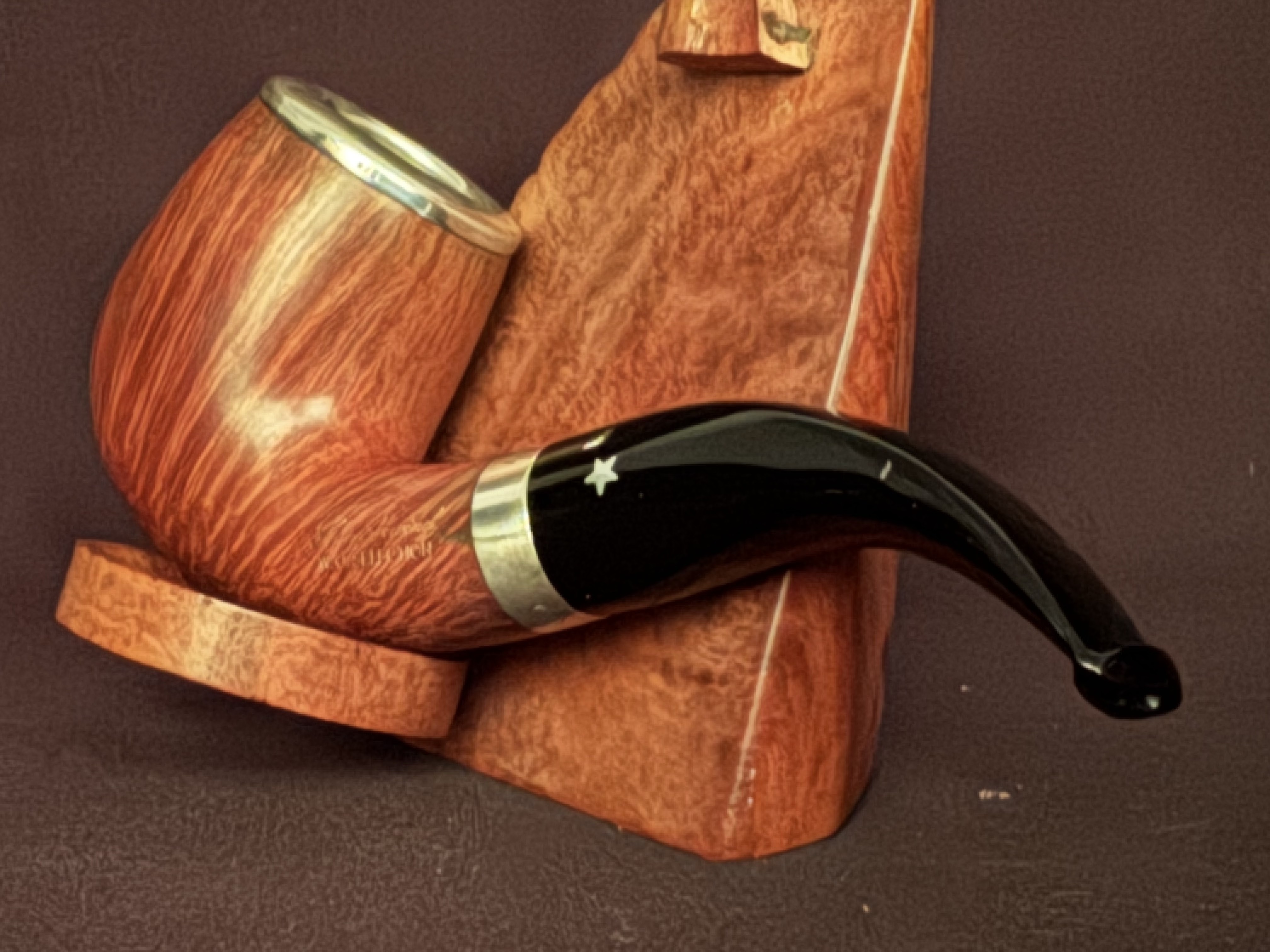 1997 Schneiderwind Jahrespfeife Brebbia Pura Bent Billiard Sterling Silver Cap Unsmoked 10