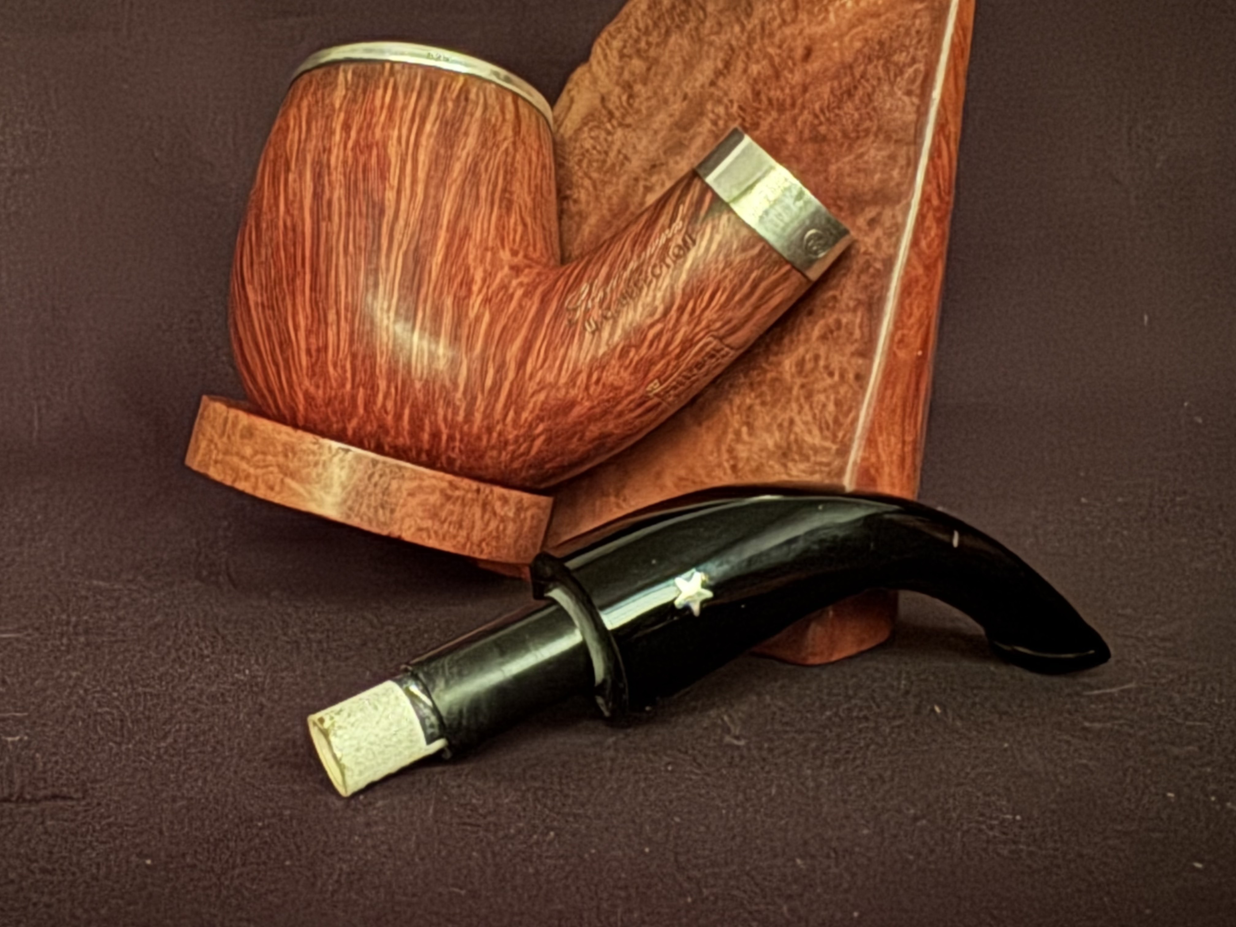 1997 Schneiderwind Jahrespfeife Brebbia Pura Bent Billiard Sterling Silver Cap Unsmoked 11
