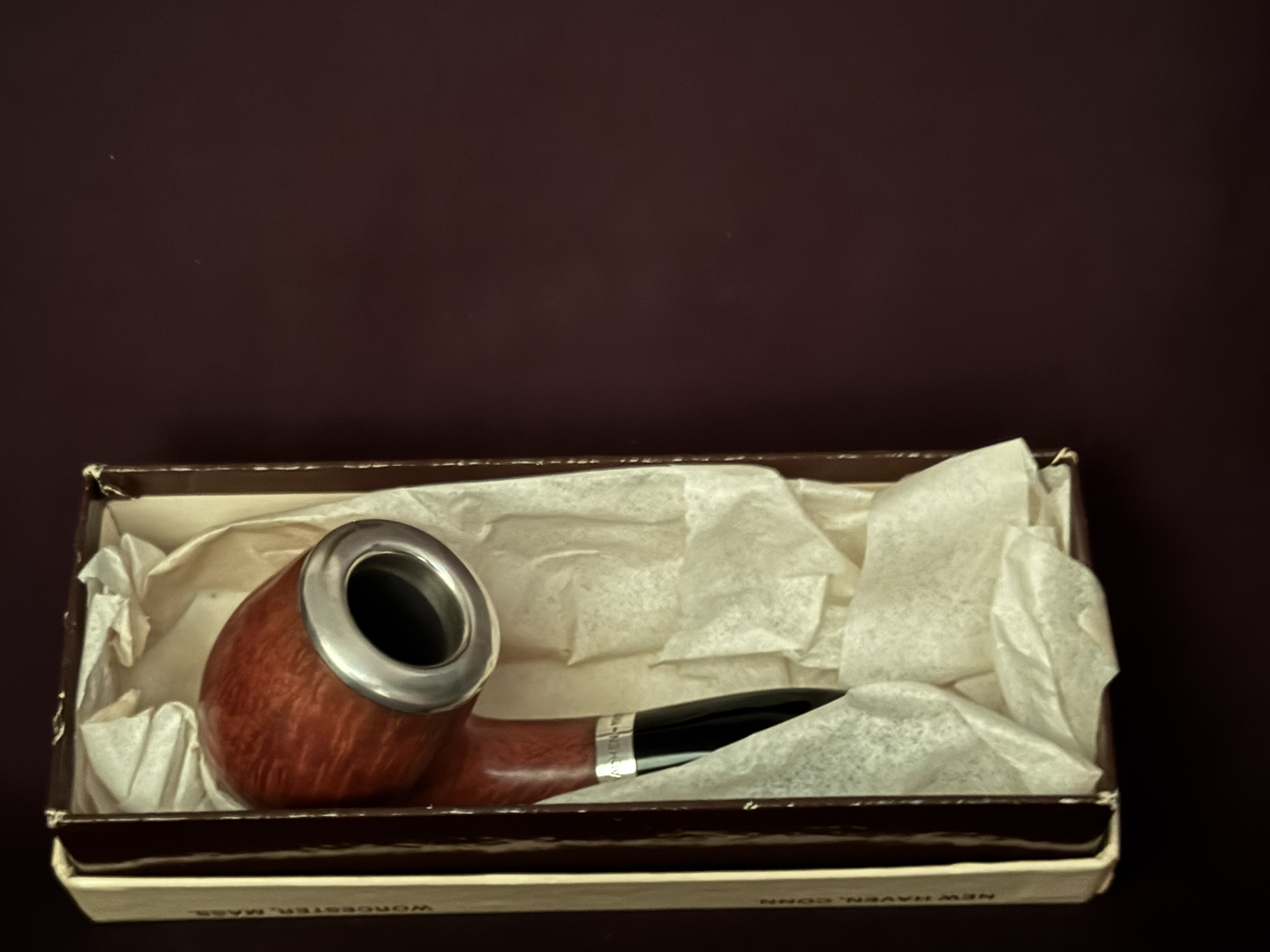1997 Schneiderwind Jahrespfeife Brebbia Pura Bent Billiard Sterling Silver Cap Unsmoked 4
