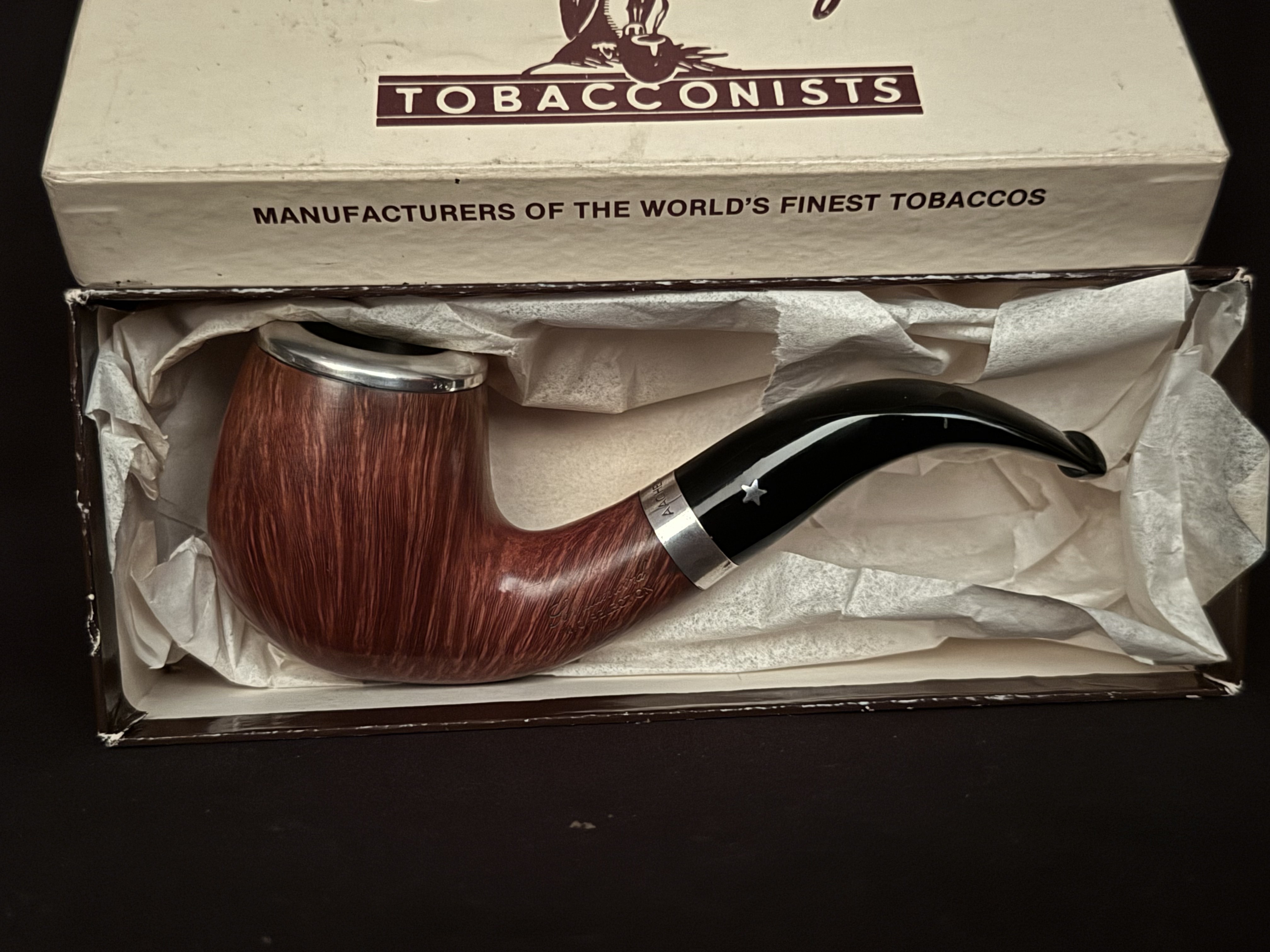 1997 Schneiderwind Jahrespfeife Brebbia Pura Bent Billiard Sterling Silver Cap Unsmoked 13