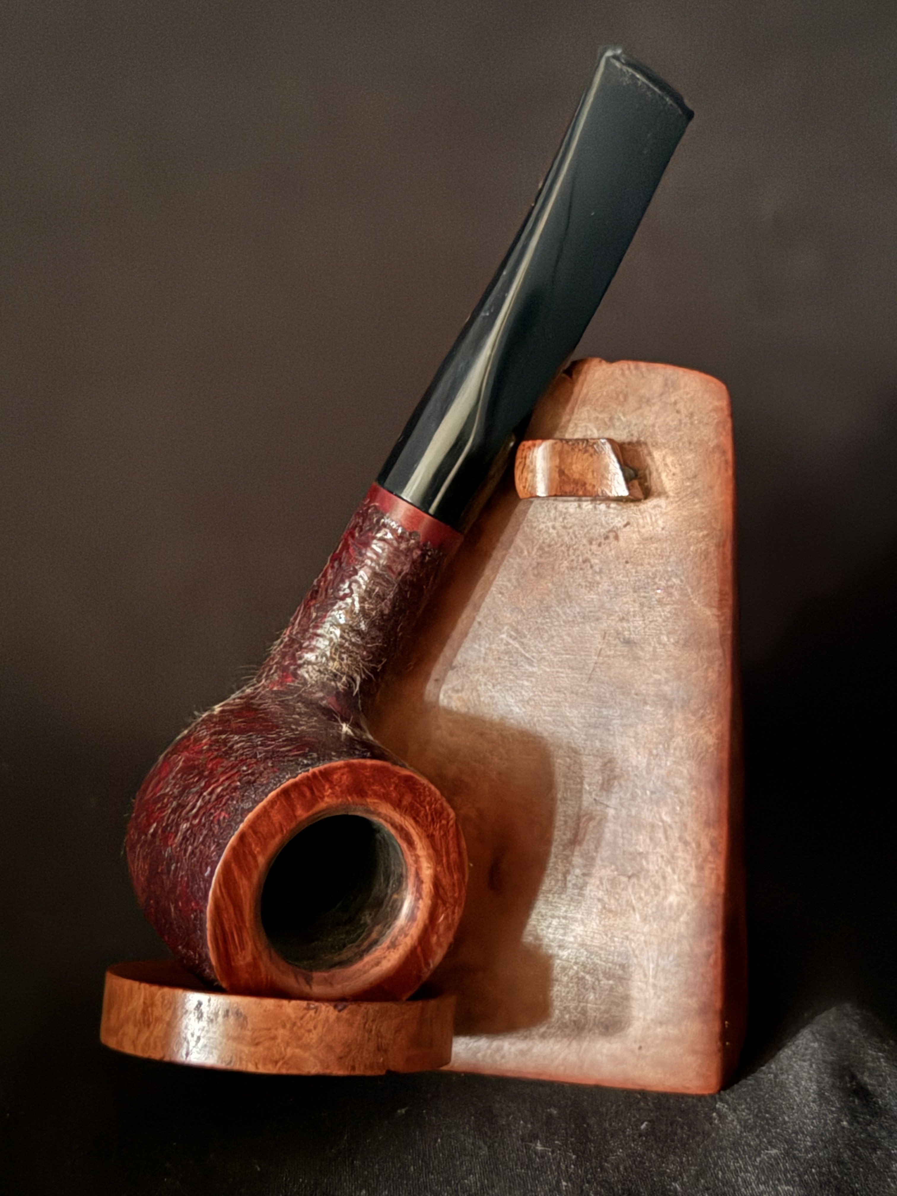 JB Unsmoked Reddish Sandblast Pot Pipe - Acrylic Stem, 9mm Filter 2