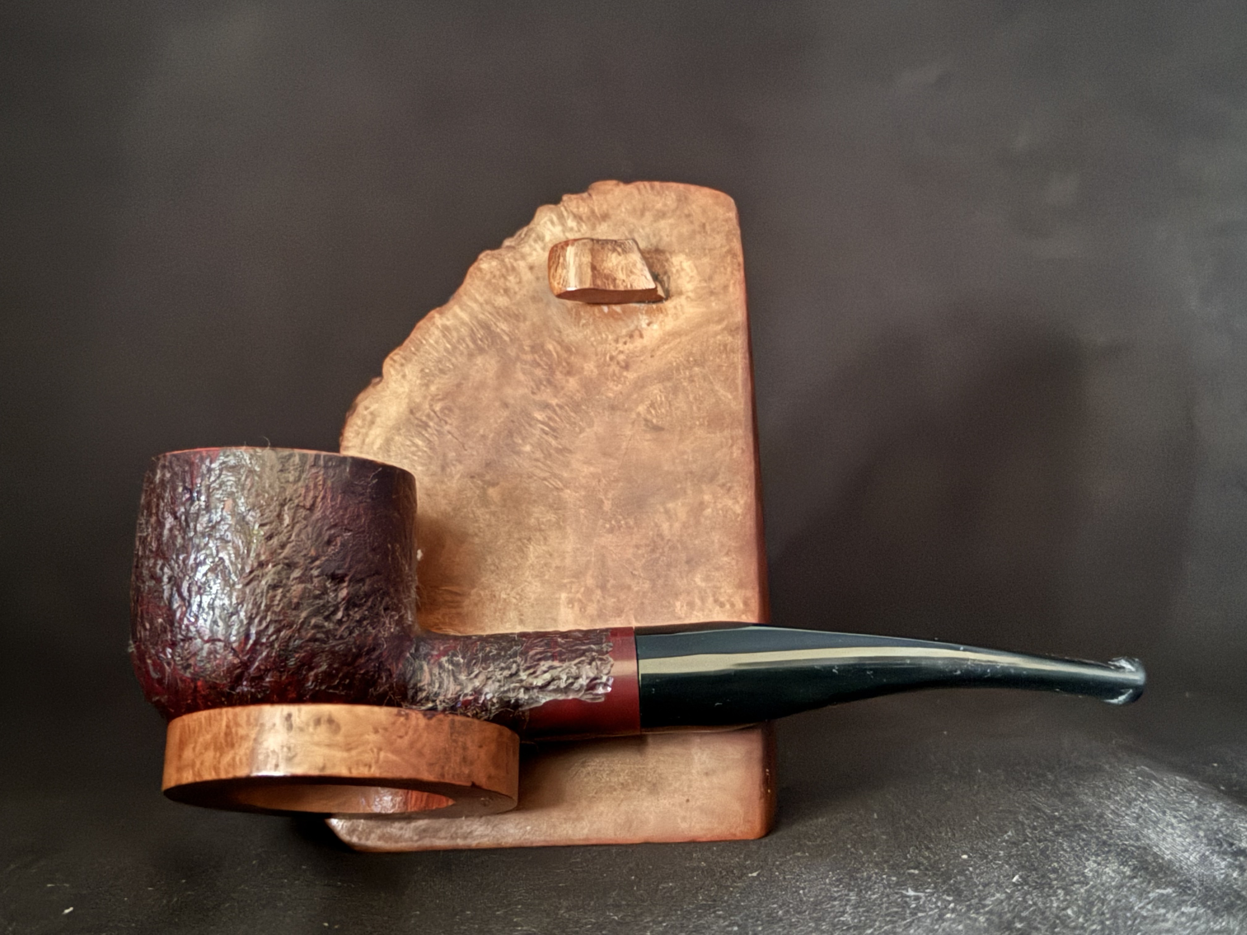 JB Unsmoked Reddish Sandblast Pot Pipe - Acrylic Stem, 9mm Filter 3
