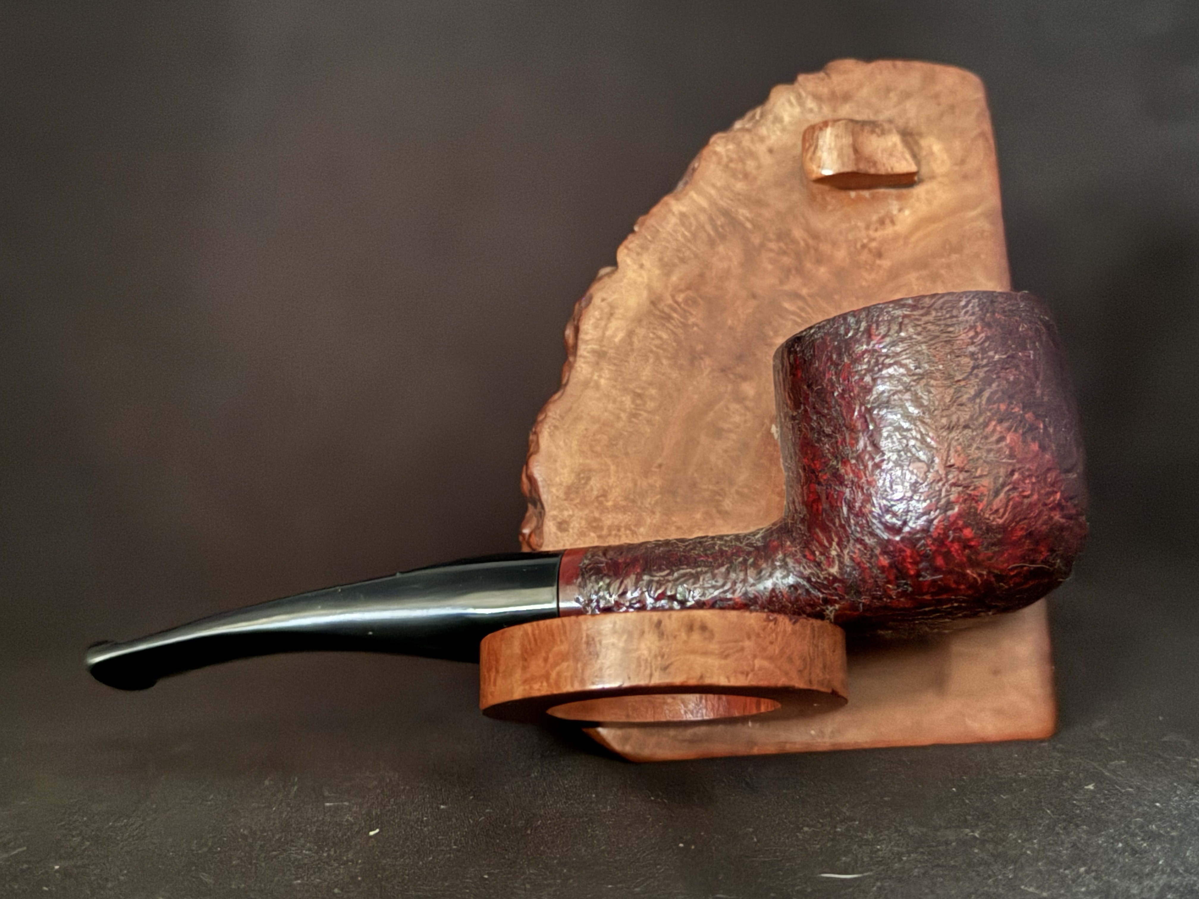 JB Unsmoked Reddish Sandblast Pot Pipe - Acrylic Stem, 9mm Filter 4