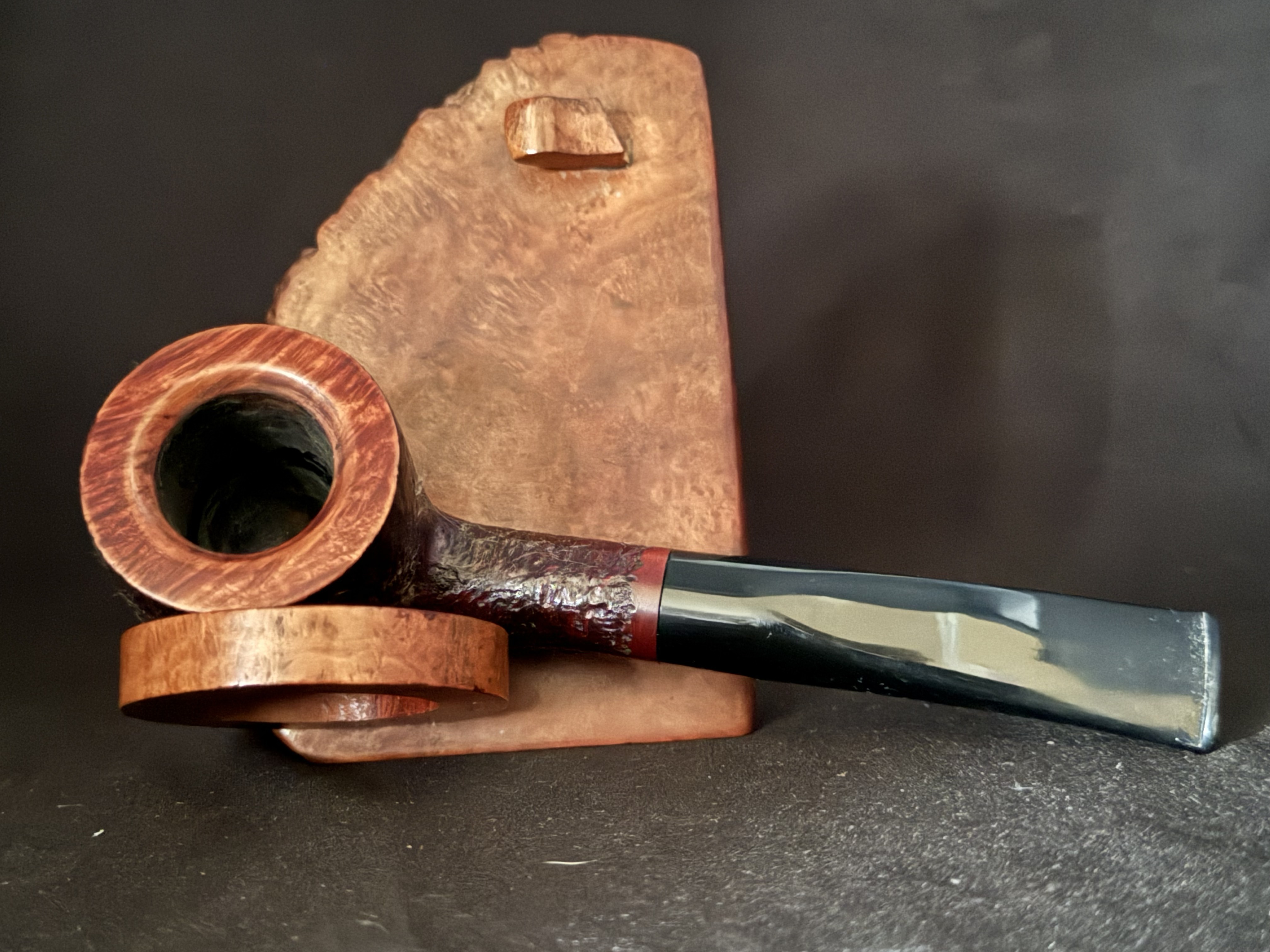 JB Unsmoked Reddish Sandblast Pot Pipe - Acrylic Stem, 9mm Filter 5
