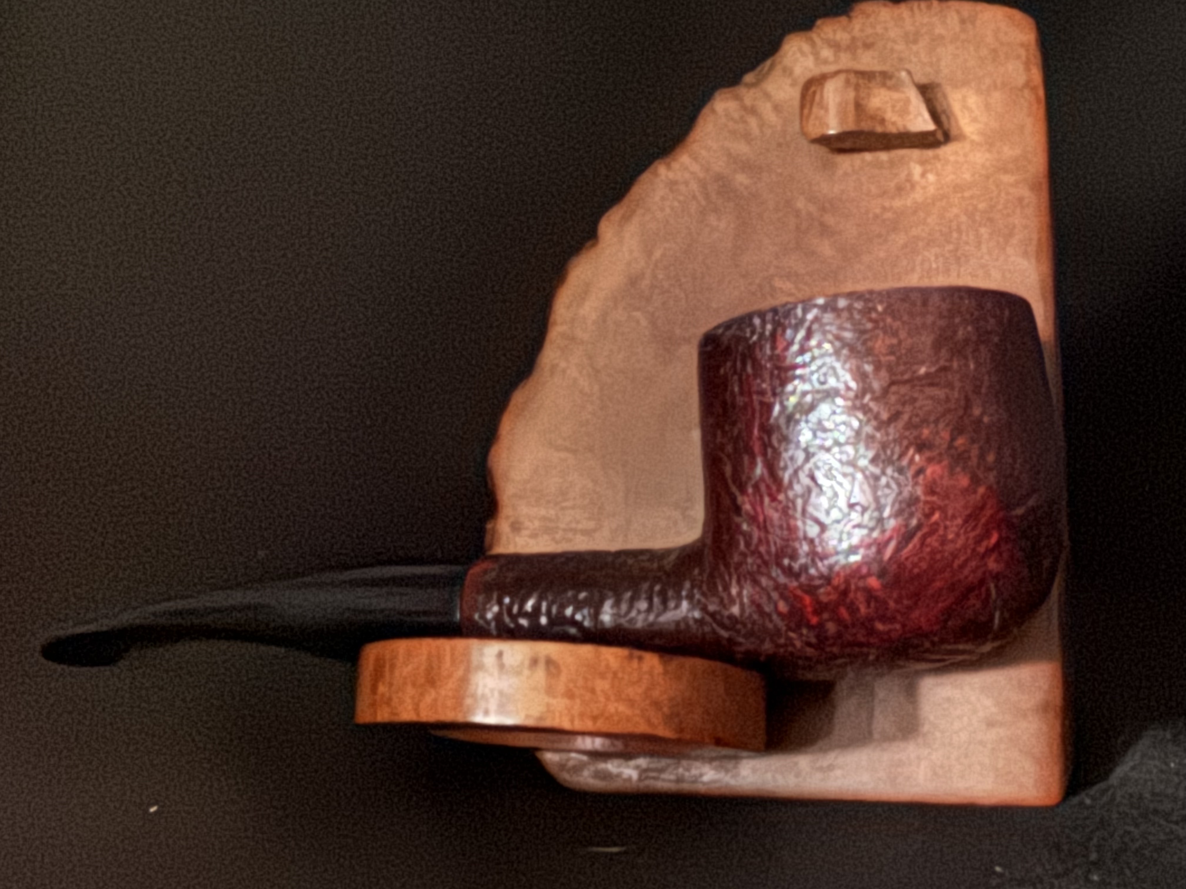 JB Unsmoked Reddish Sandblast Pot Pipe - Acrylic Stem, 9mm Filter 7