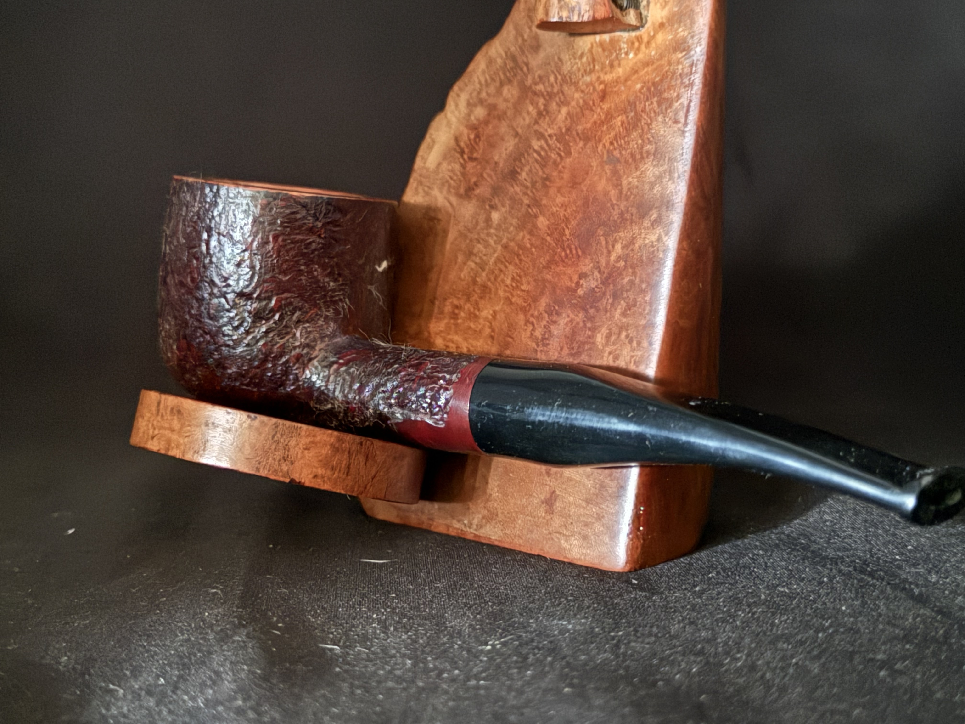 JB Unsmoked Reddish Sandblast Pot Pipe - Acrylic Stem, 9mm Filter 8