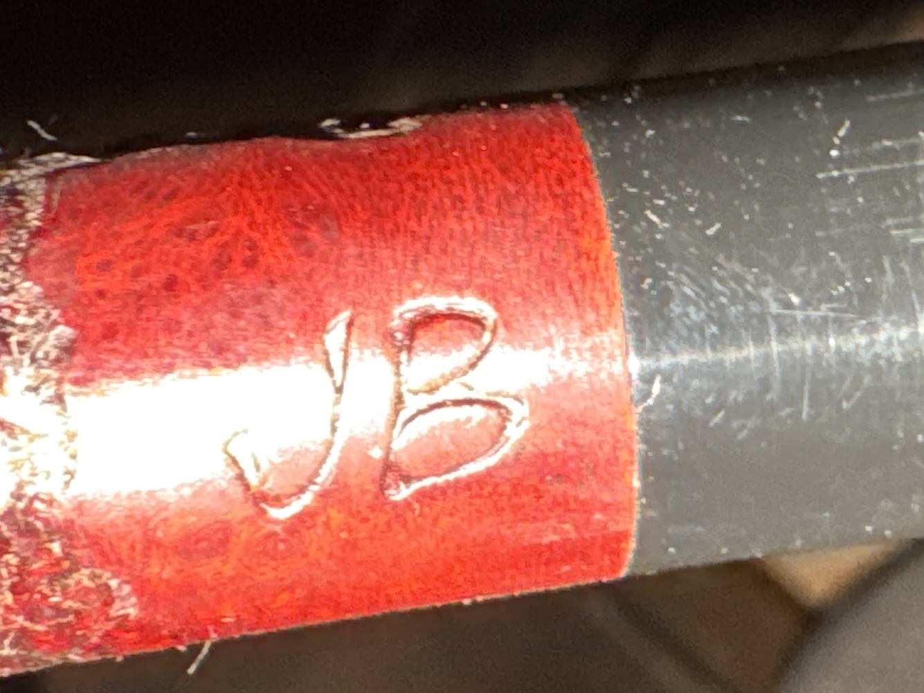 JB Unsmoked Reddish Sandblast Pot Pipe - Acrylic Stem, 9mm Filter 10