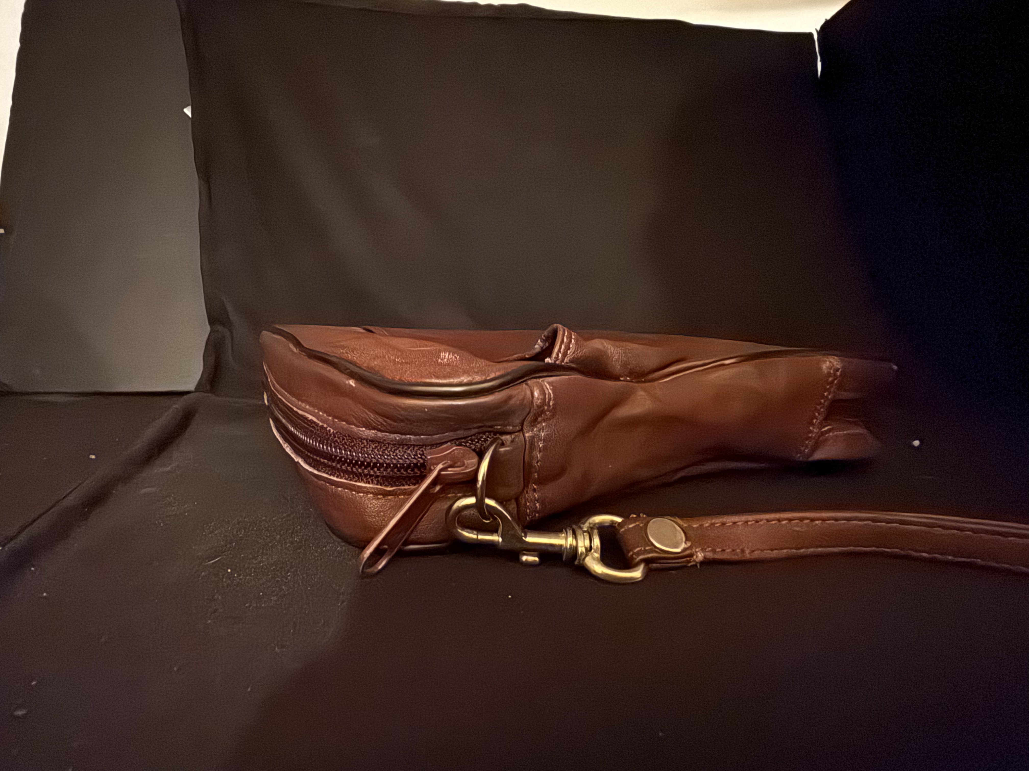 Red Leather Pipe Bag for 7 Pipes, Tampers, Cleaning Tools and Tobacco Tin, Pre-Owned 5