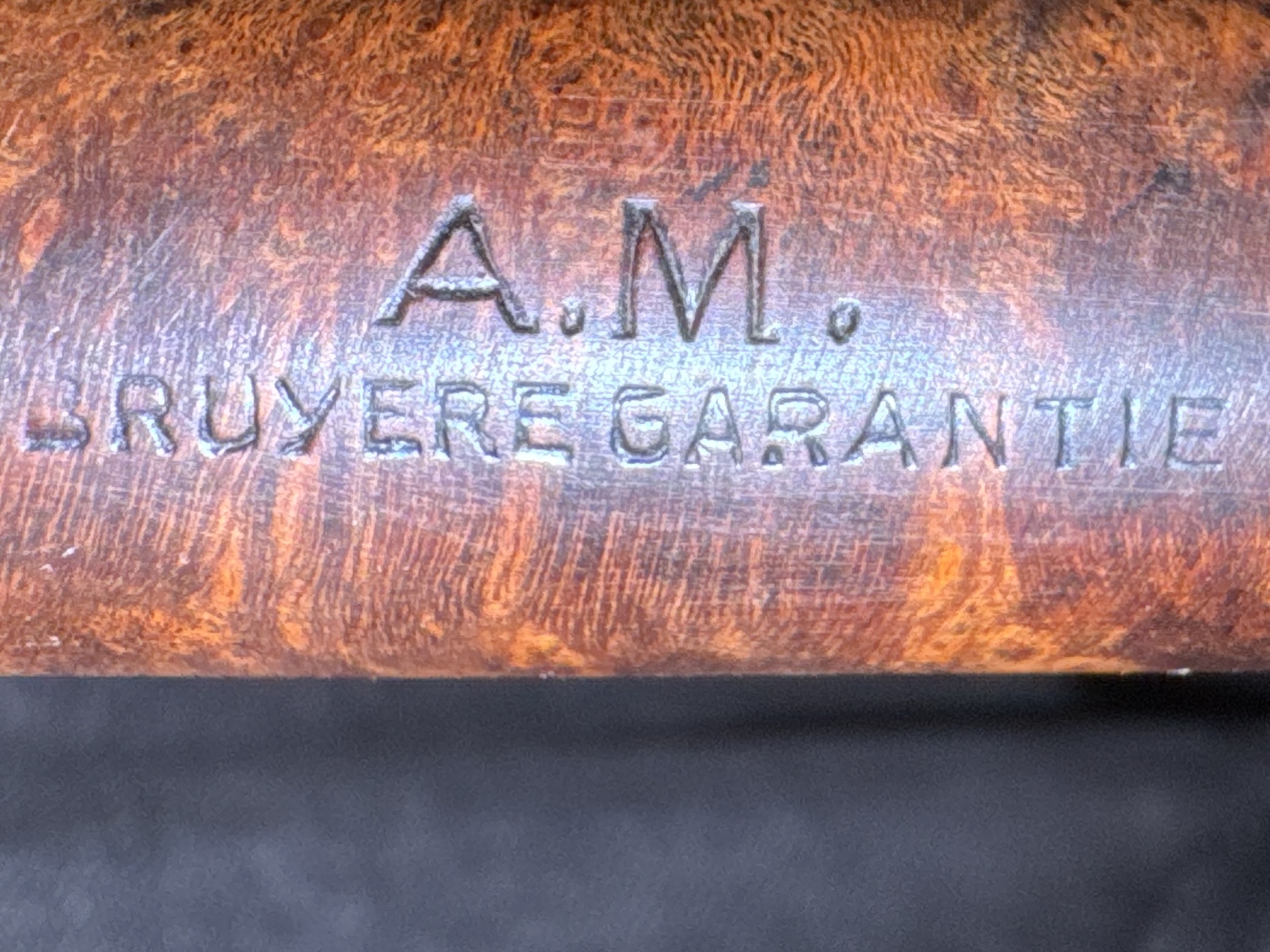 A.M. Bruyere Garantie Smooth Straight Estate Pipe, Light Stem, Vertical Grain 12