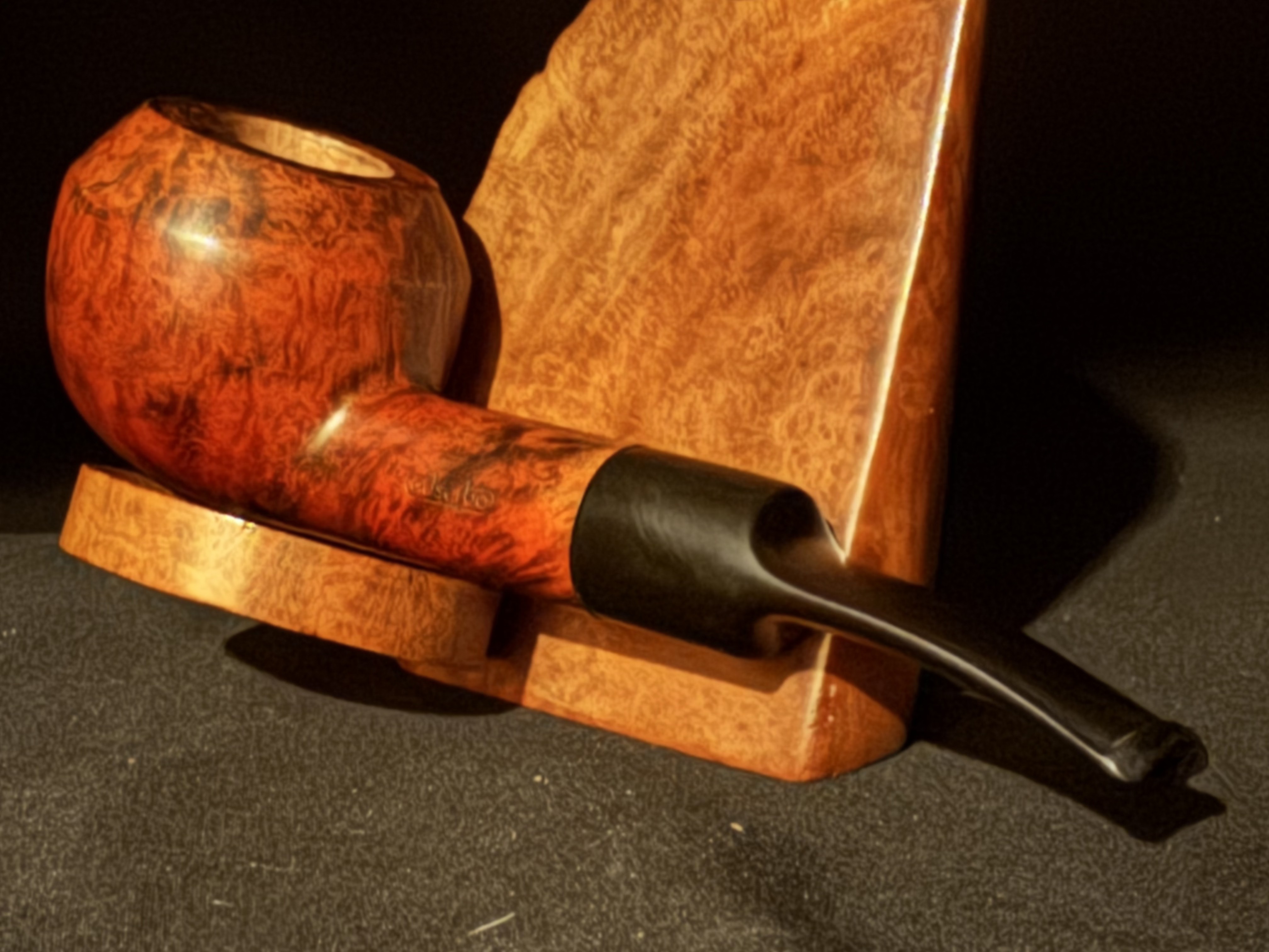 Denicotea Adsorba 218 Rhodesian Smooth Briar Estate Pipe - Vulcanite Saddle 9mm Filter Fishtail Stem, Unsmoked 6