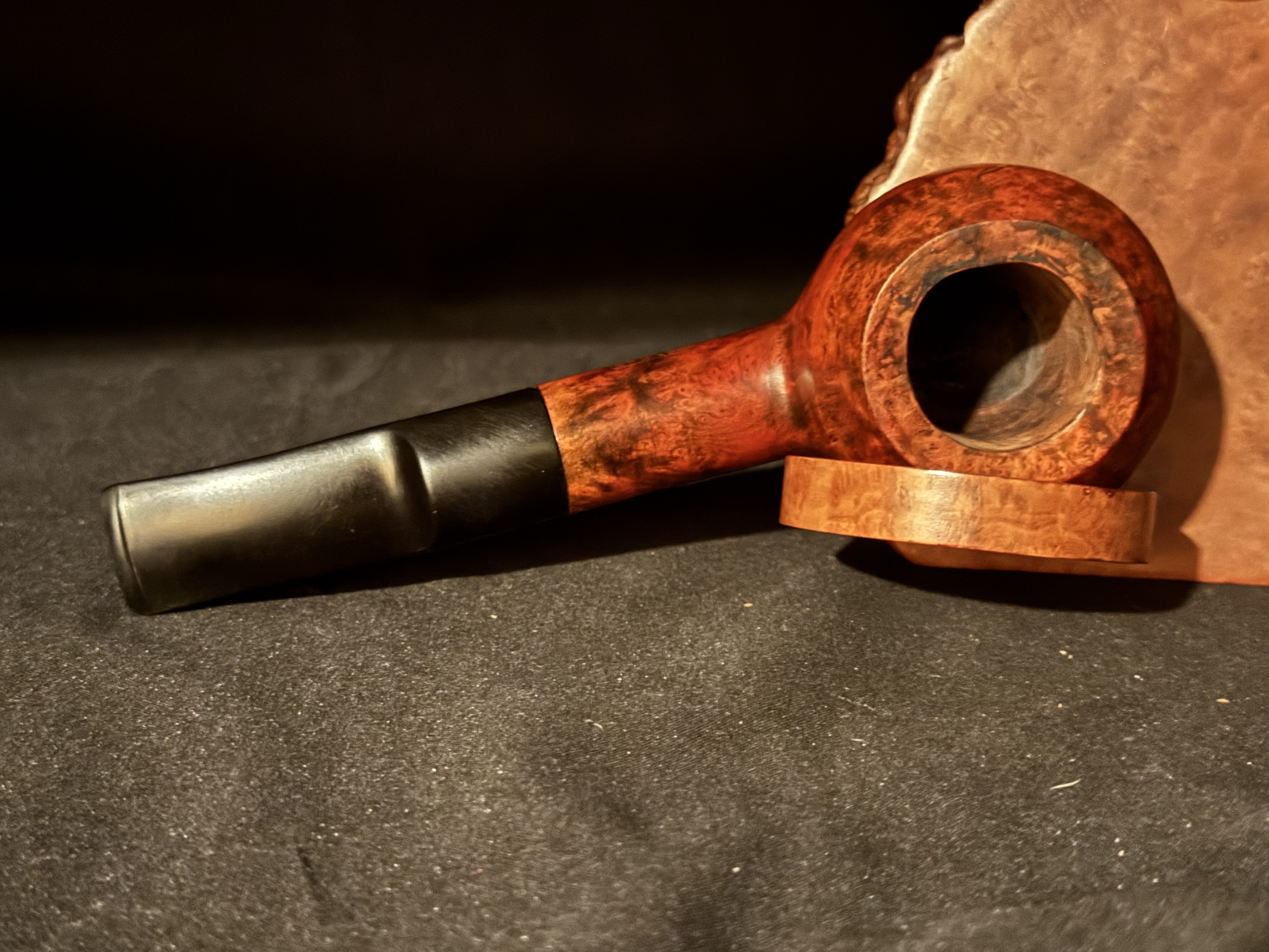 Denicotea Adsorba 218 Rhodesian Smooth Briar Estate Pipe - Vulcanite Saddle 9mm Filter Fishtail Stem, Unsmoked 4