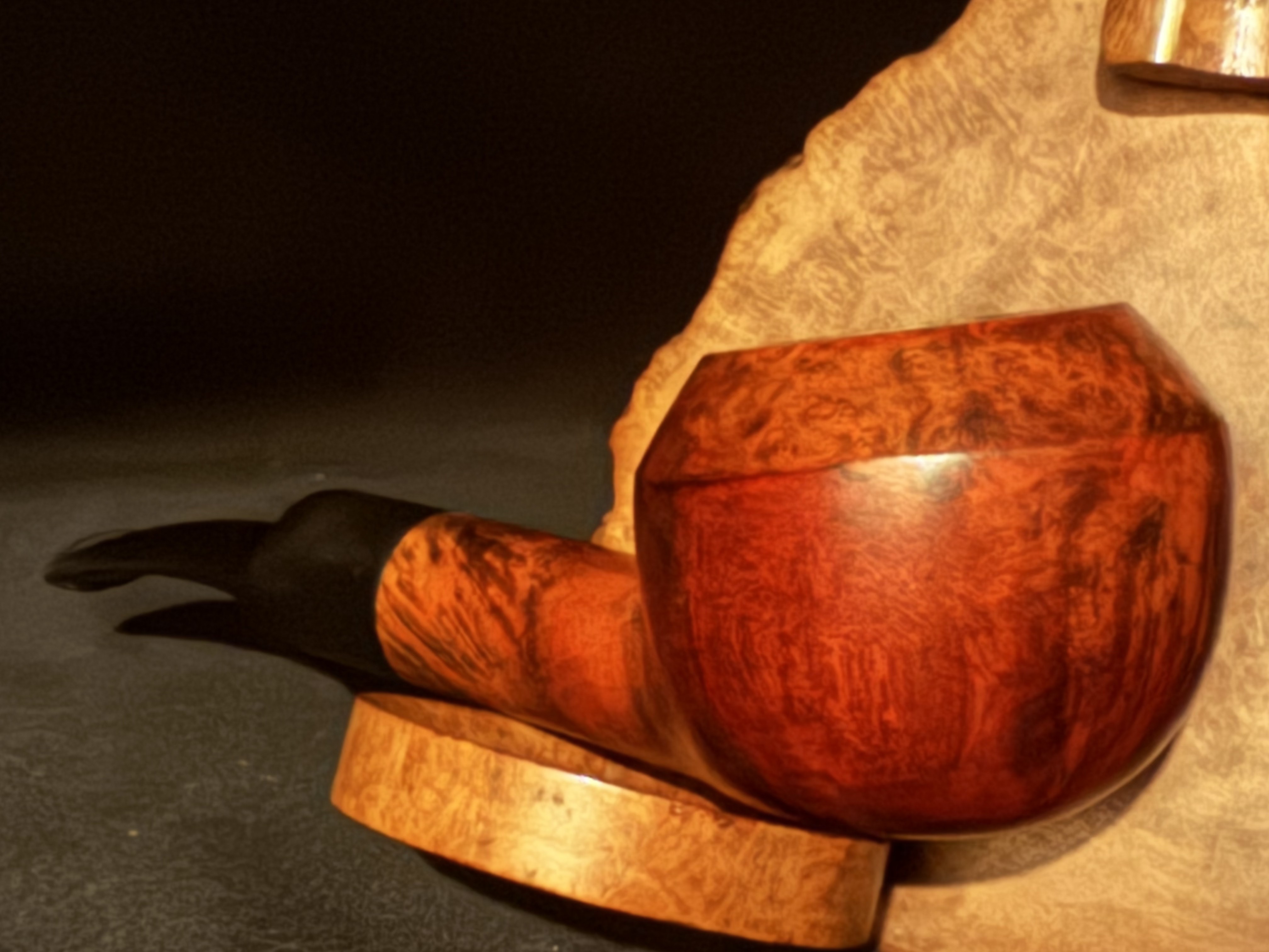 Denicotea Adsorba 218 Rhodesian Smooth Briar Estate Pipe - Vulcanite Saddle 9mm Filter Fishtail Stem, Unsmoked 7