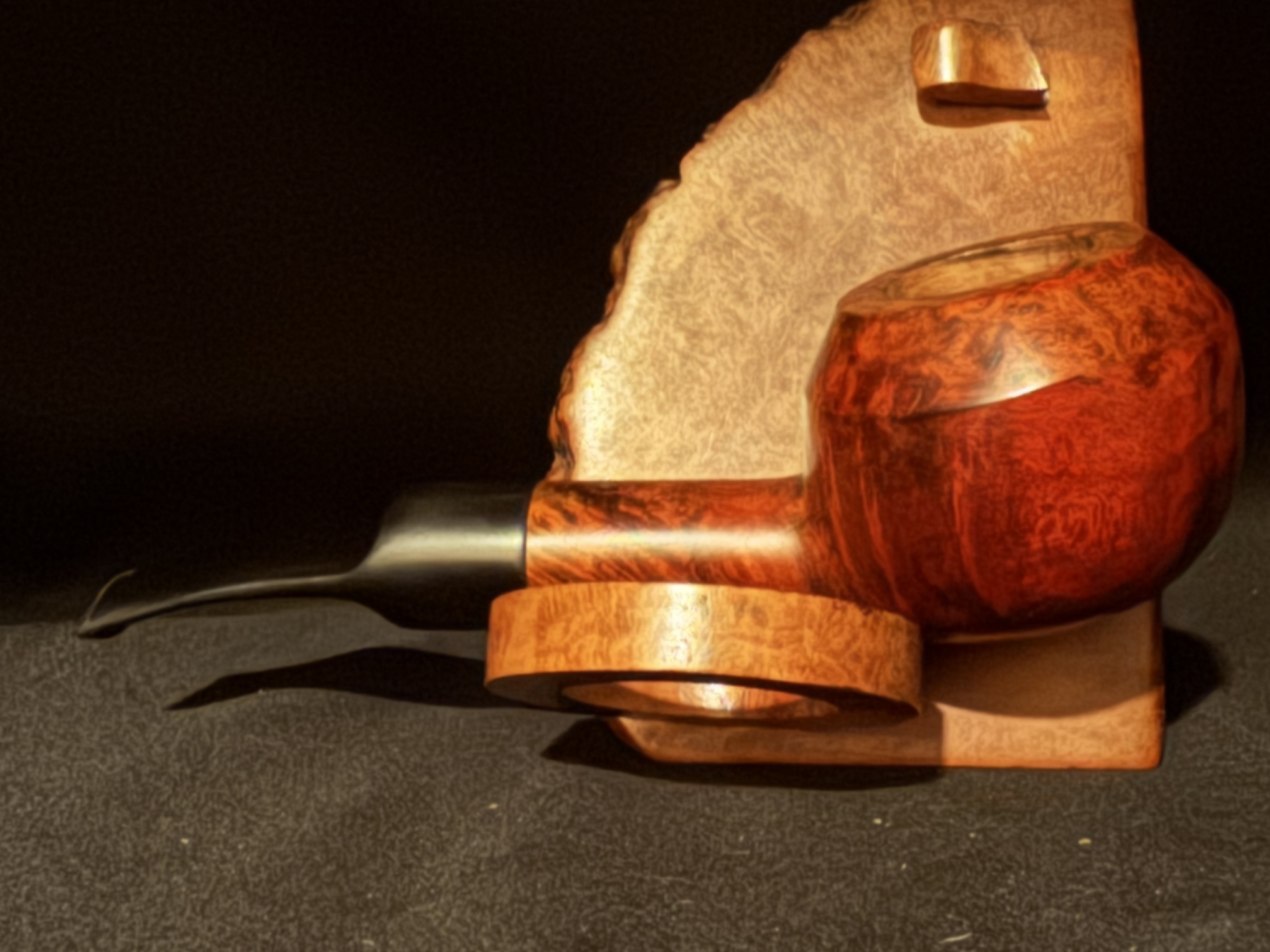 Denicotea Adsorba 218 Rhodesian Smooth Briar Estate Pipe - Vulcanite Saddle 9mm Filter Fishtail Stem, Unsmoked 3