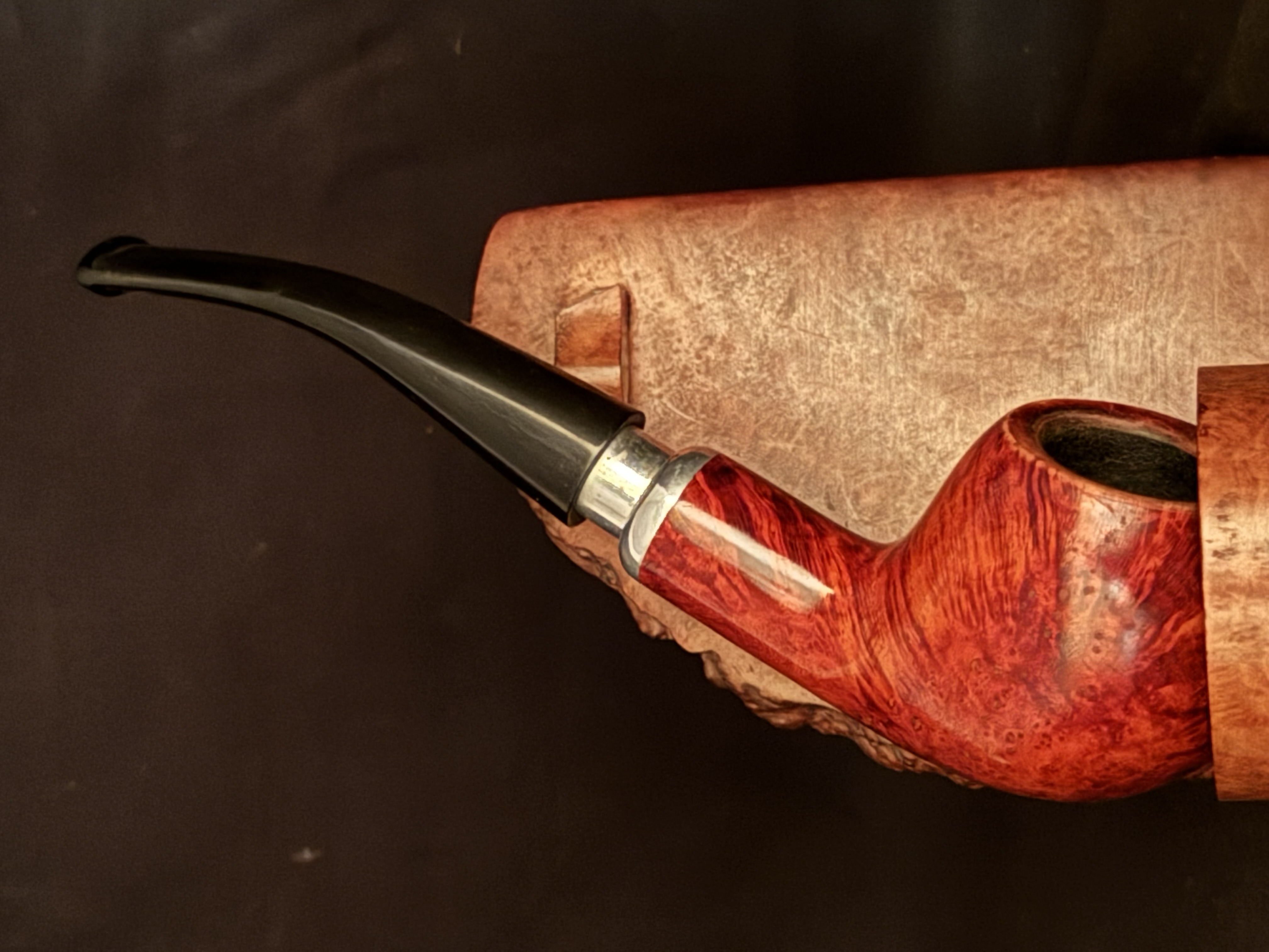 Denicotea Adsorba 220 Straight Apple Estate Pipe - Reddish Smooth Briar, Acrylic Army Mount, 9mm Filter 2
