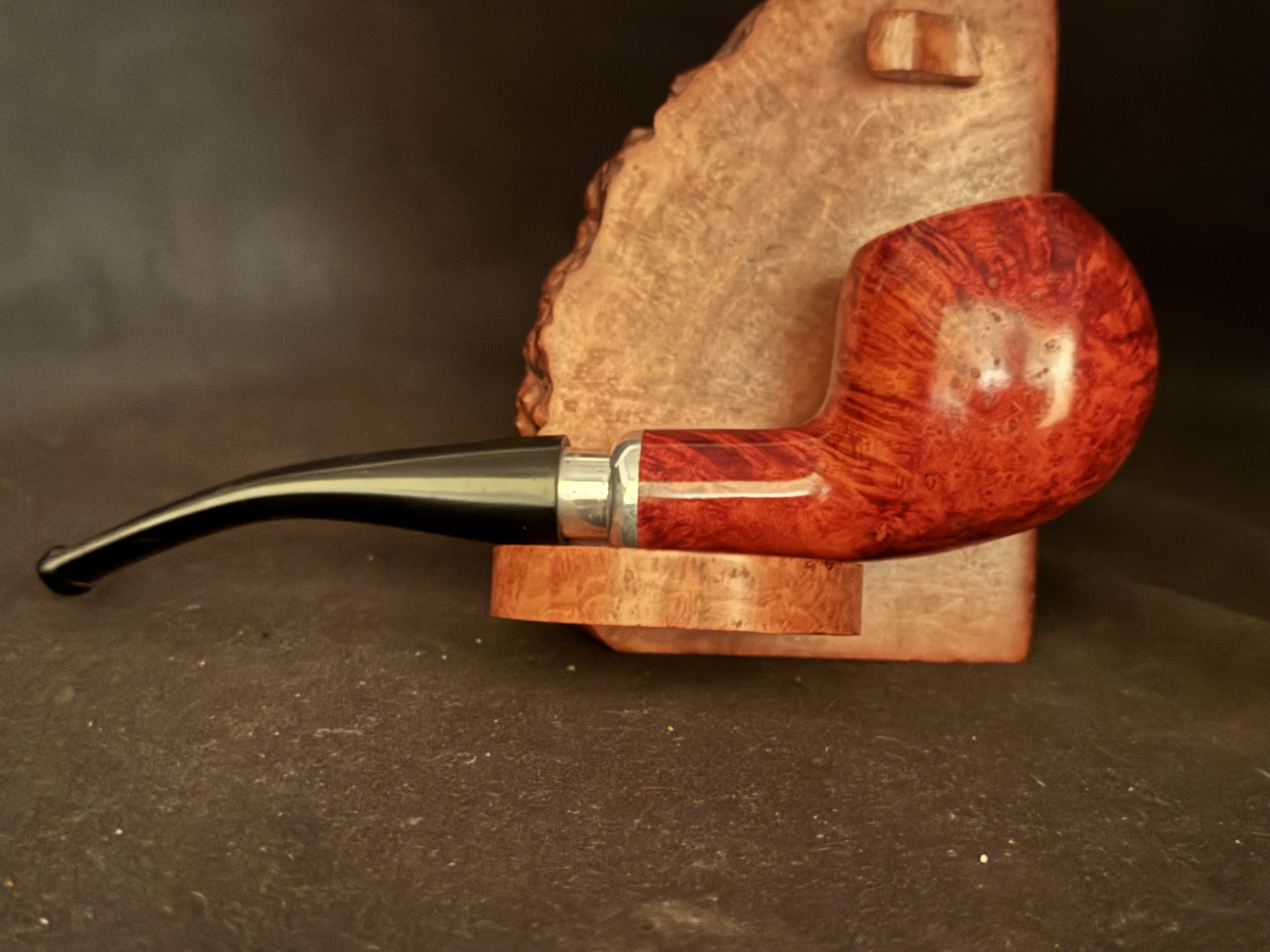 Denicotea Adsorba 220 Straight Apple Estate Pipe - Reddish Smooth Briar, Acrylic Army Mount, 9mm Filter 3