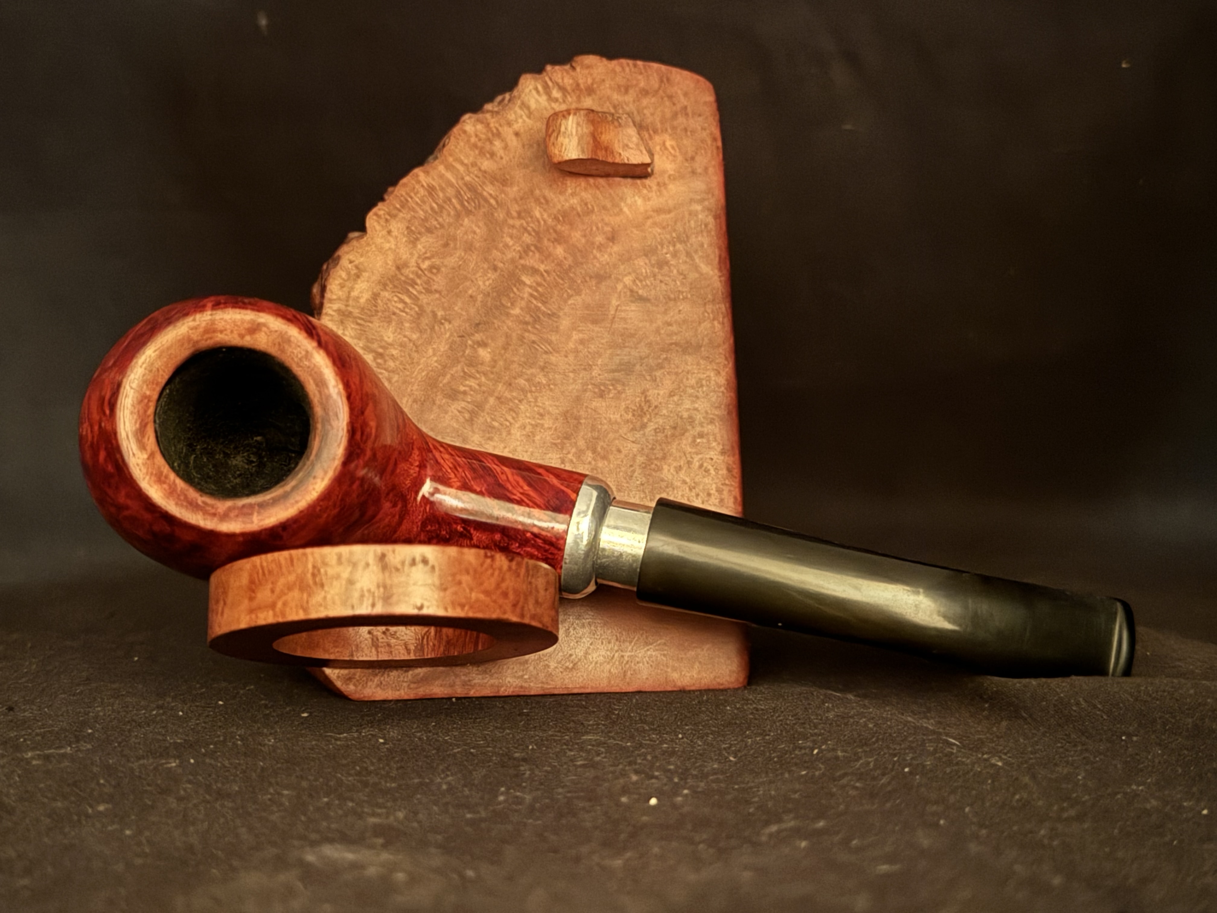 Denicotea Adsorba 220 Straight Apple Estate Pipe - Reddish Smooth Briar, Acrylic Army Mount, 9mm Filter 5