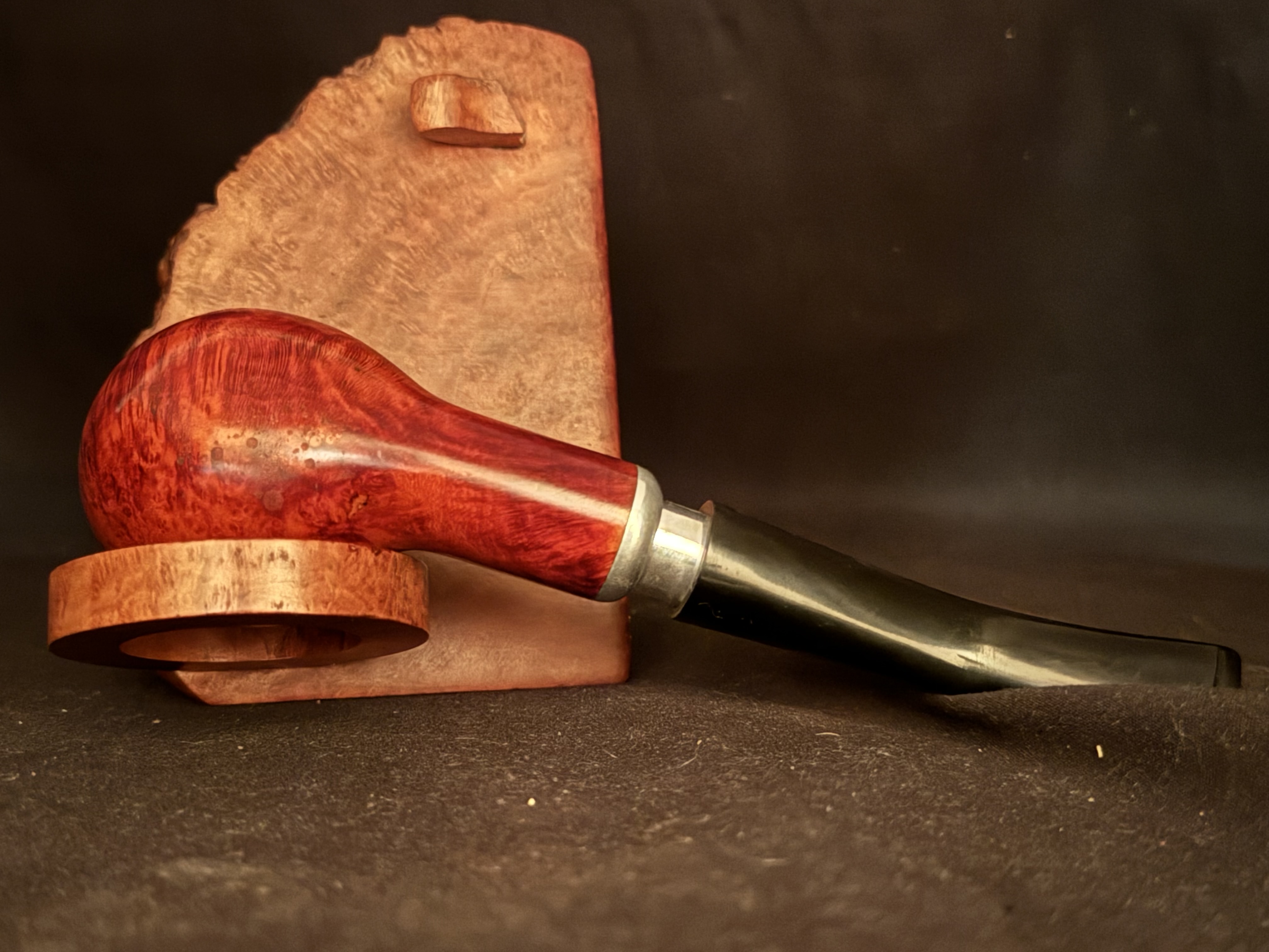 Denicotea Adsorba 220 Straight Apple Estate Pipe - Reddish Smooth Briar, Acrylic Army Mount, 9mm Filter 6