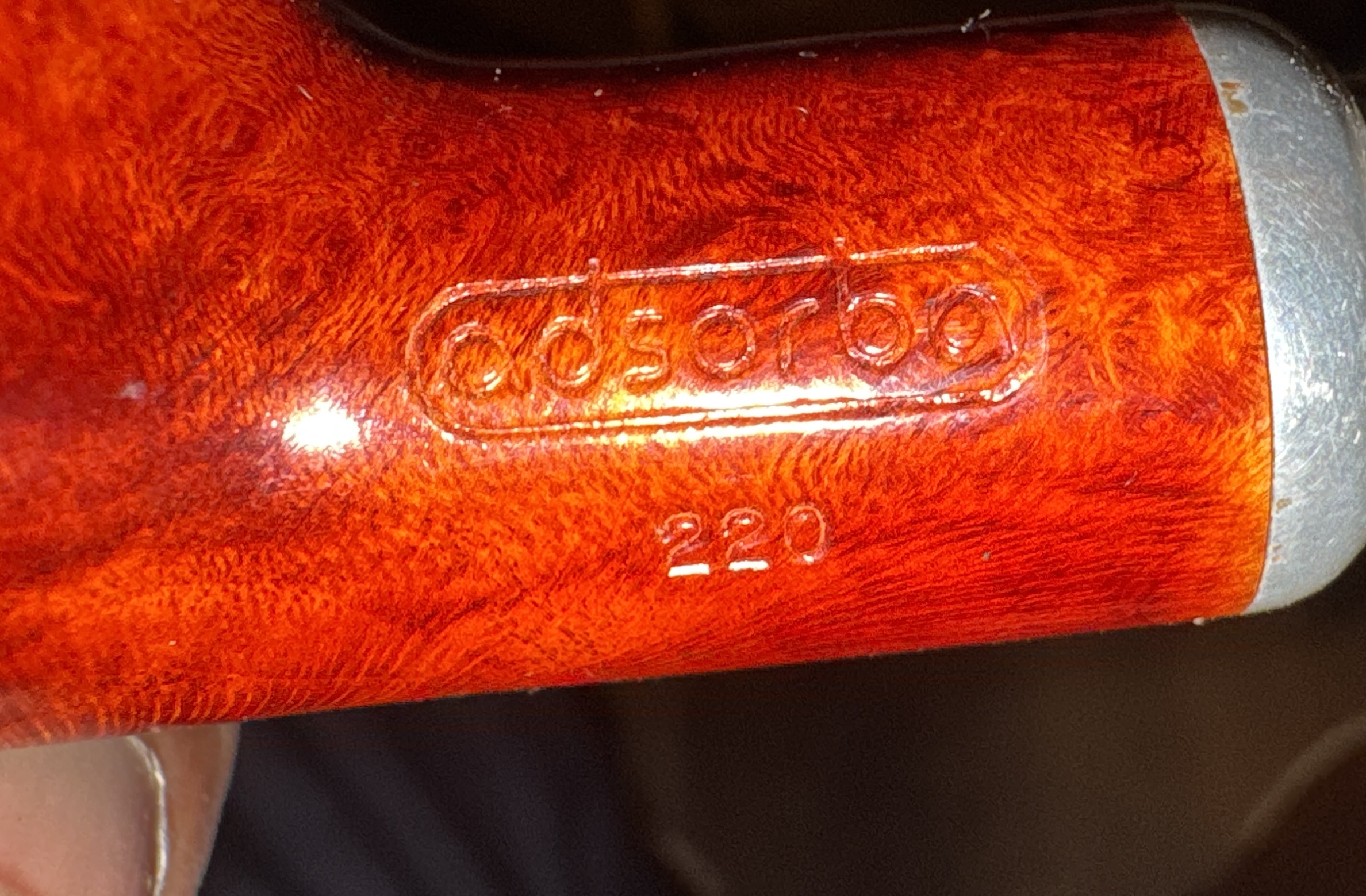 Denicotea Adsorba 220 Straight Apple Estate Pipe - Reddish Smooth Briar, Acrylic Army Mount, 9mm Filter 10