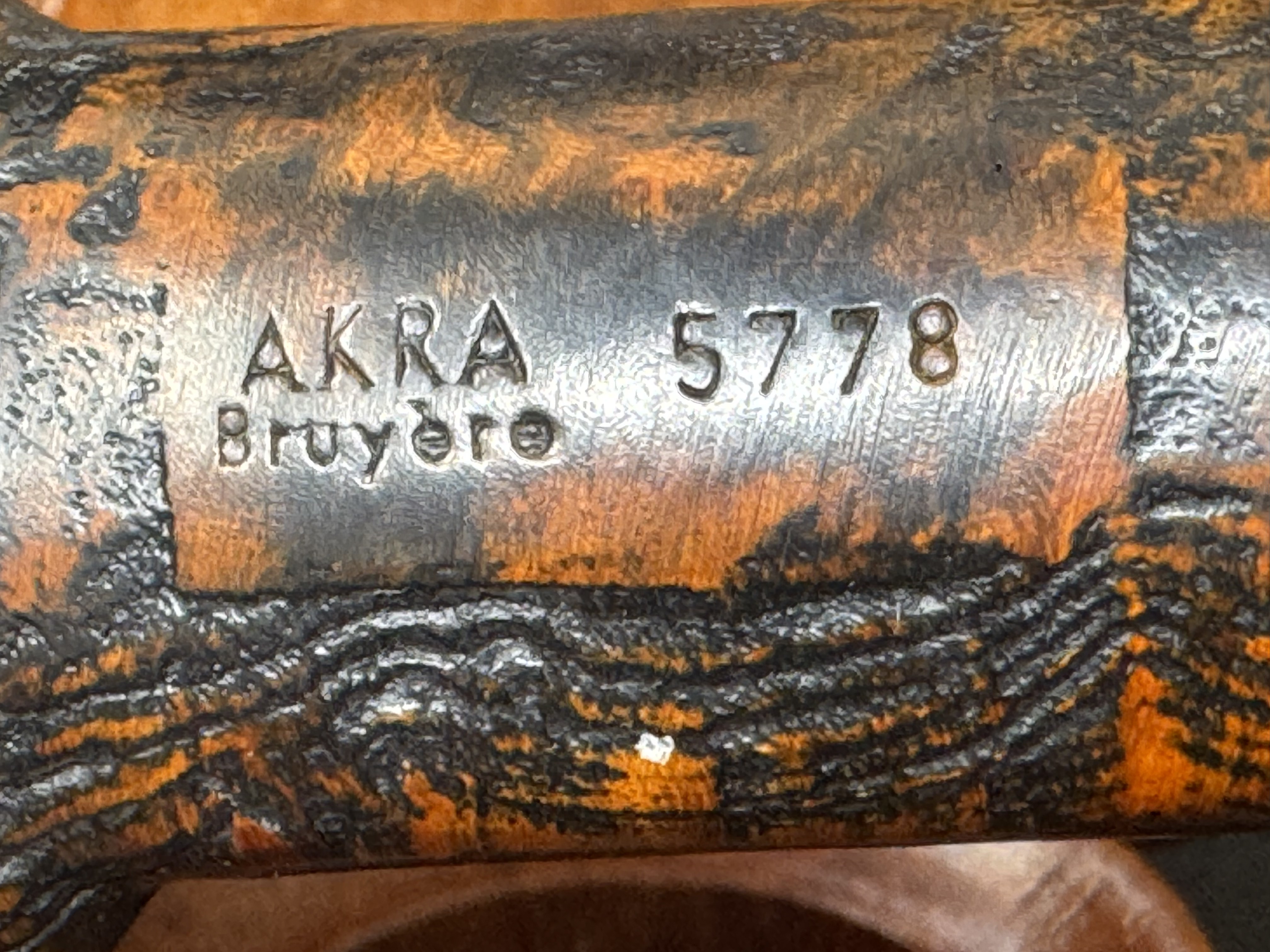 AKRA Bruyere 5778 Volcano Sandblast Straight Sitter Estate Pipe 9