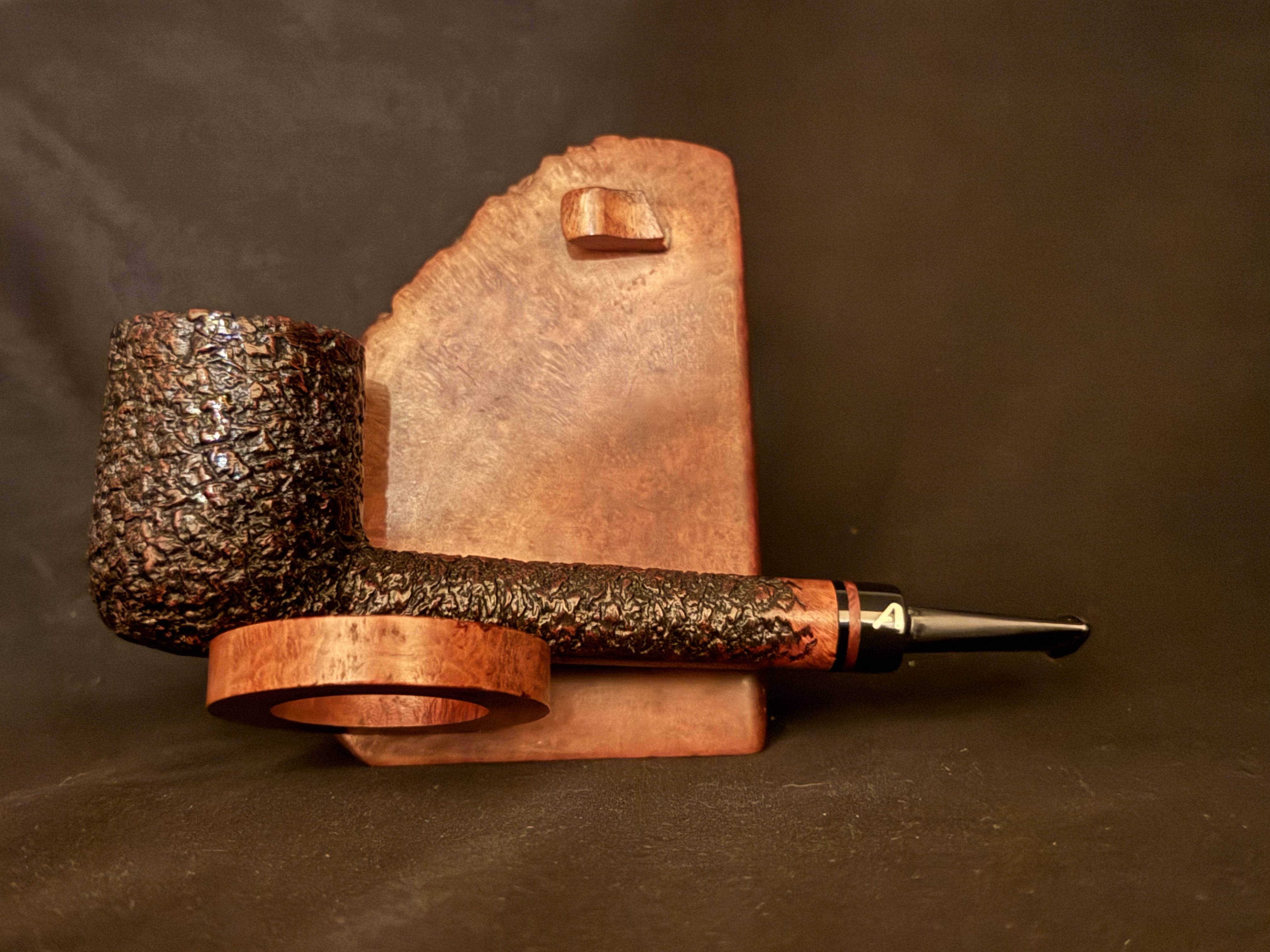 Ascorti Business SKS Hand Made Italy Sandblast Lovat Estate Pipe, Acrylic Saddle Stem, 9mm Filter, Sleeve and Box 4
