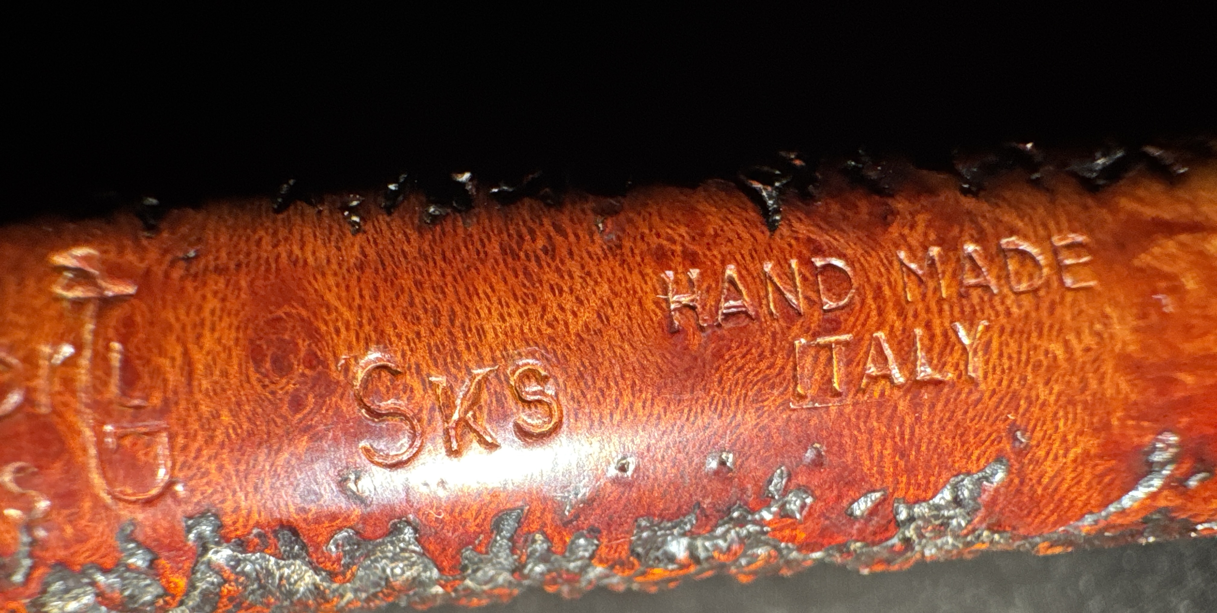 Ascorti Business SKS Hand Made Italy Sandblast Lovat Estate Pipe, Acrylic Saddle Stem, 9mm Filter, Sleeve and Box 13