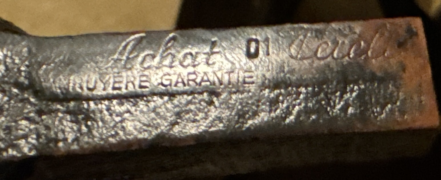 Ashat Bruyere Garantie Squared Panel Billiard Dark Sandblast Vulcanite Estate Pipe 12
