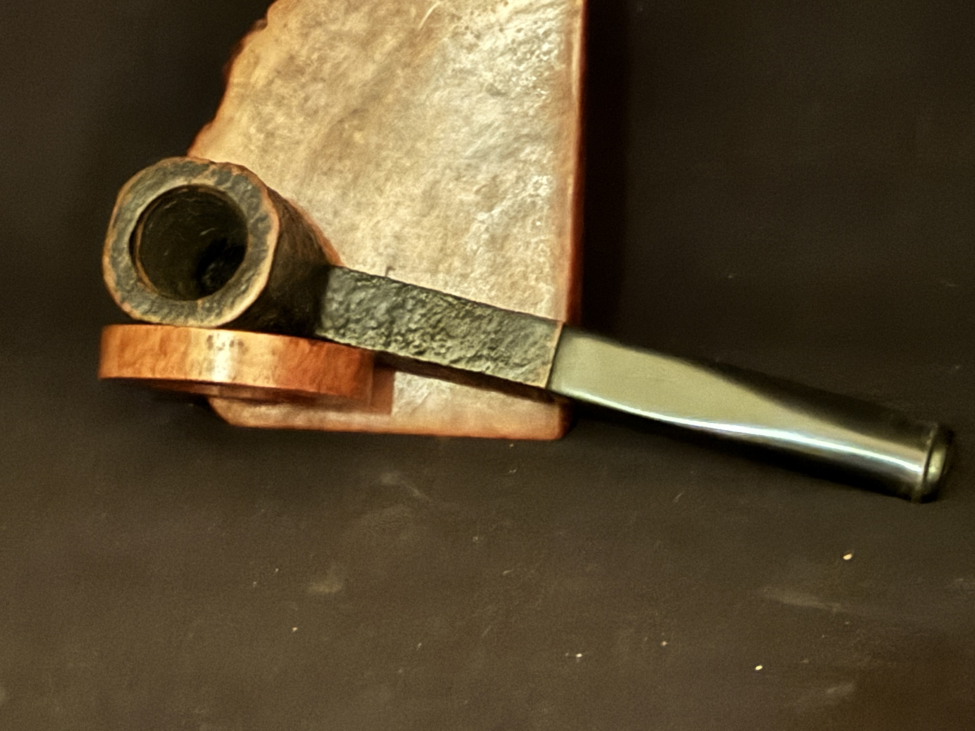 Ashat Bruyere Garantie Squared Panel Billiard Dark Sandblast Vulcanite Estate Pipe 5