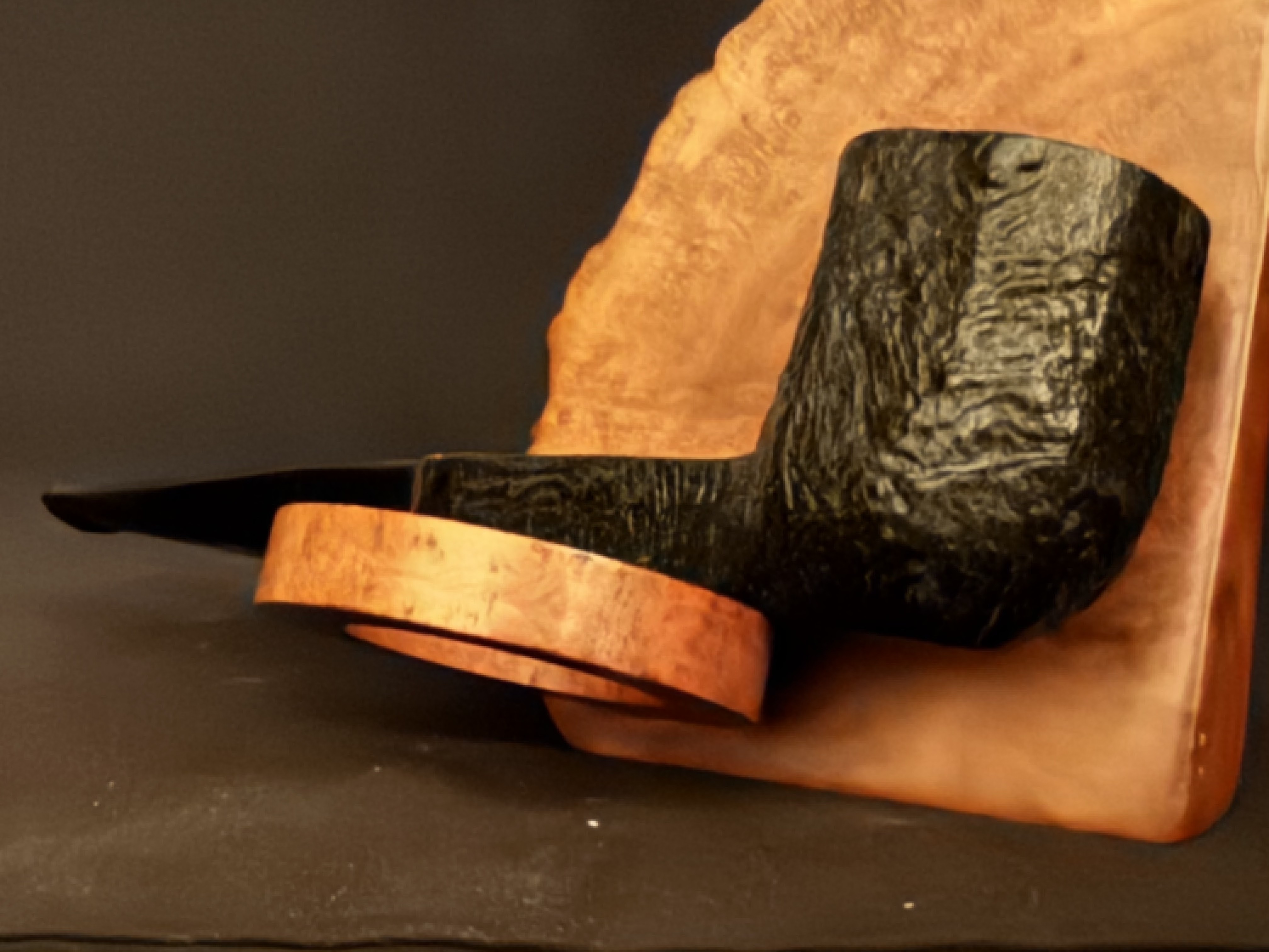 Ashat Bruyere Garantie Squared Panel Billiard Dark Sandblast Vulcanite Estate Pipe 8