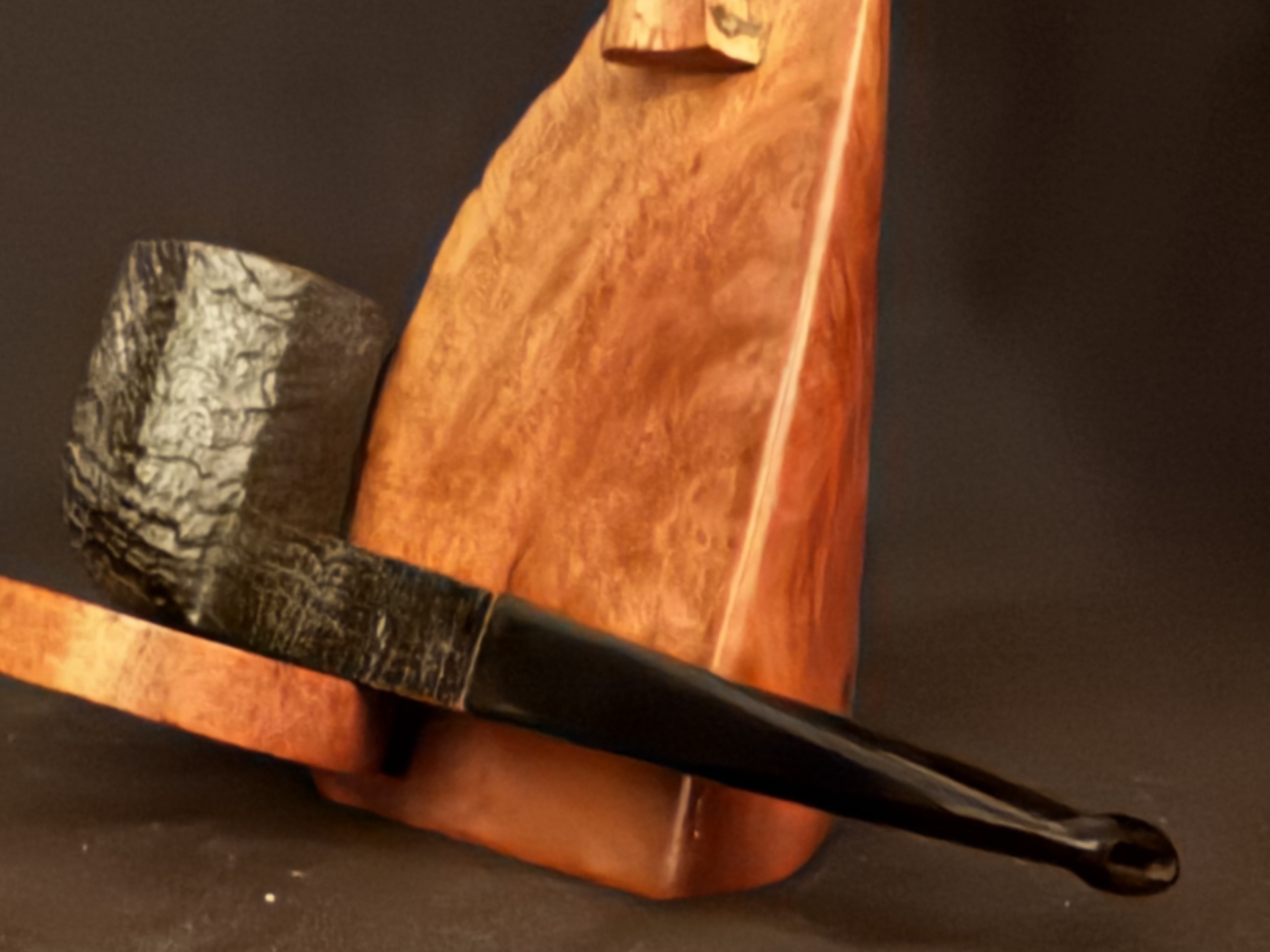 Ashat Bruyere Garantie Squared Panel Billiard Dark Sandblast Vulcanite Estate Pipe 9