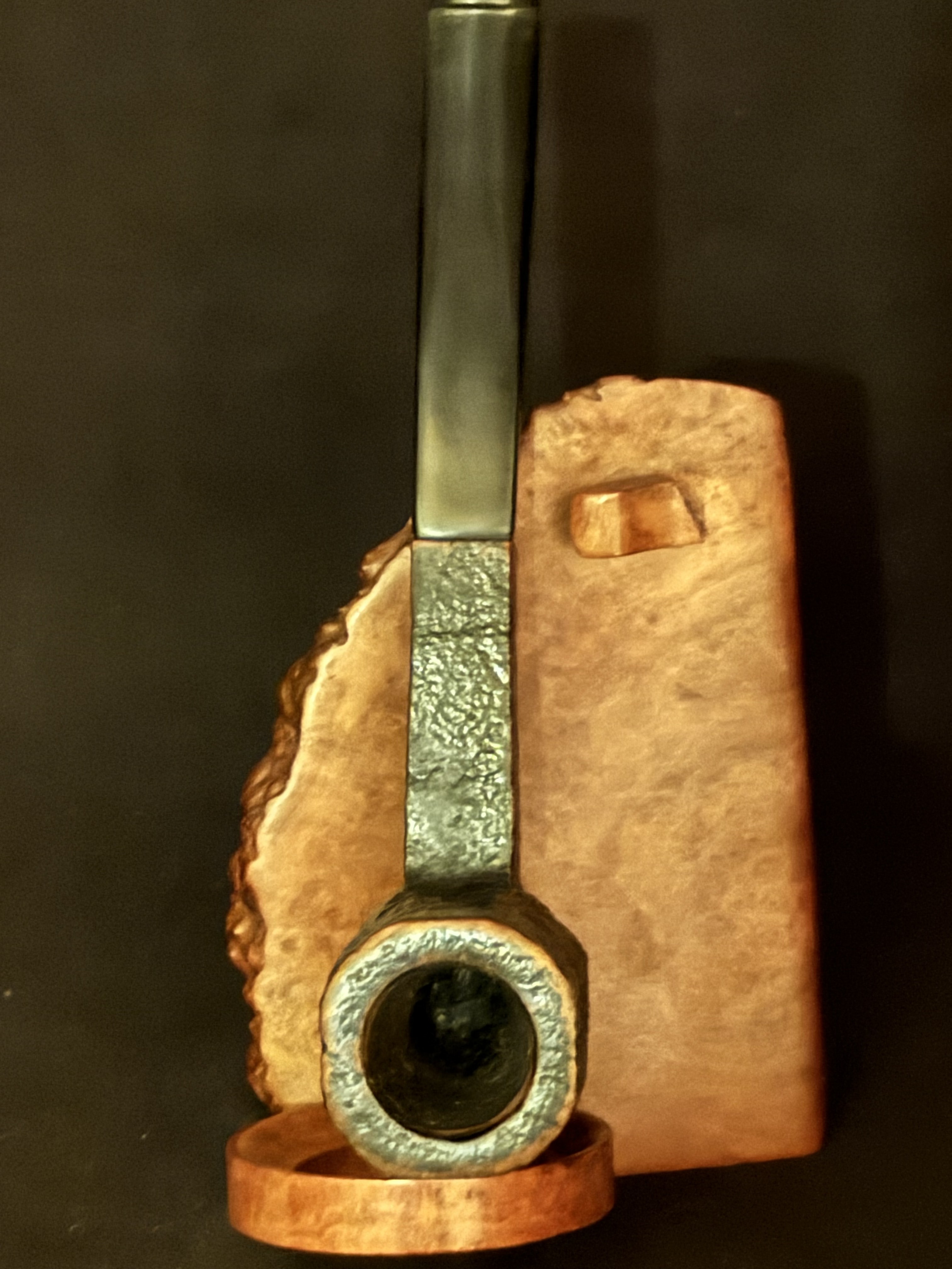 Ashat Bruyere Garantie Squared Panel Billiard Dark Sandblast Vulcanite Estate Pipe 6