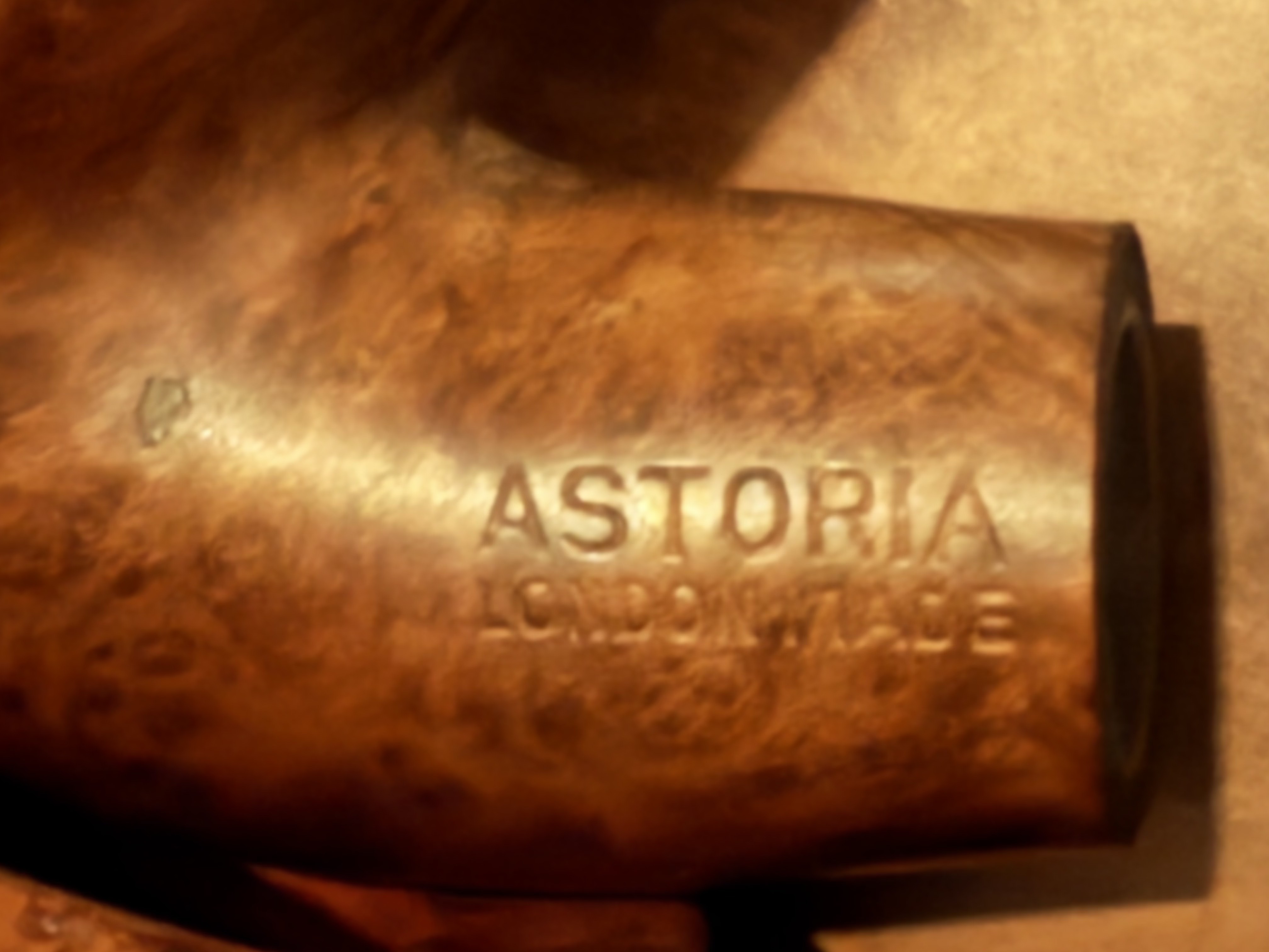 Astoria London Made Smooth Bent Billiard Estate Pipe - Vulcanite Saddle Stem, Fishtail Bit 12