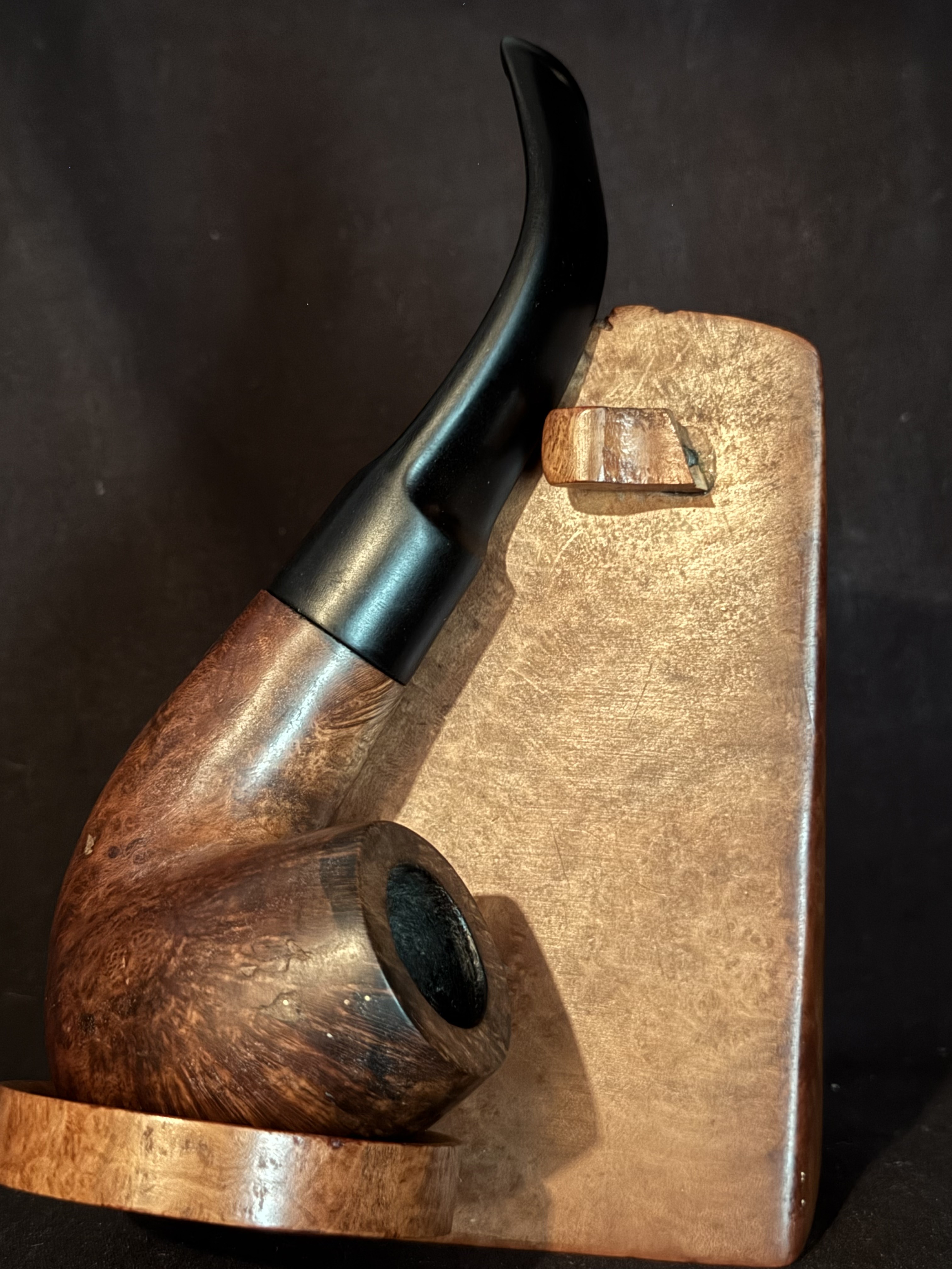 Astoria London Made Smooth Bent Billiard Estate Pipe - Vulcanite Saddle Stem, Fishtail Bit 2