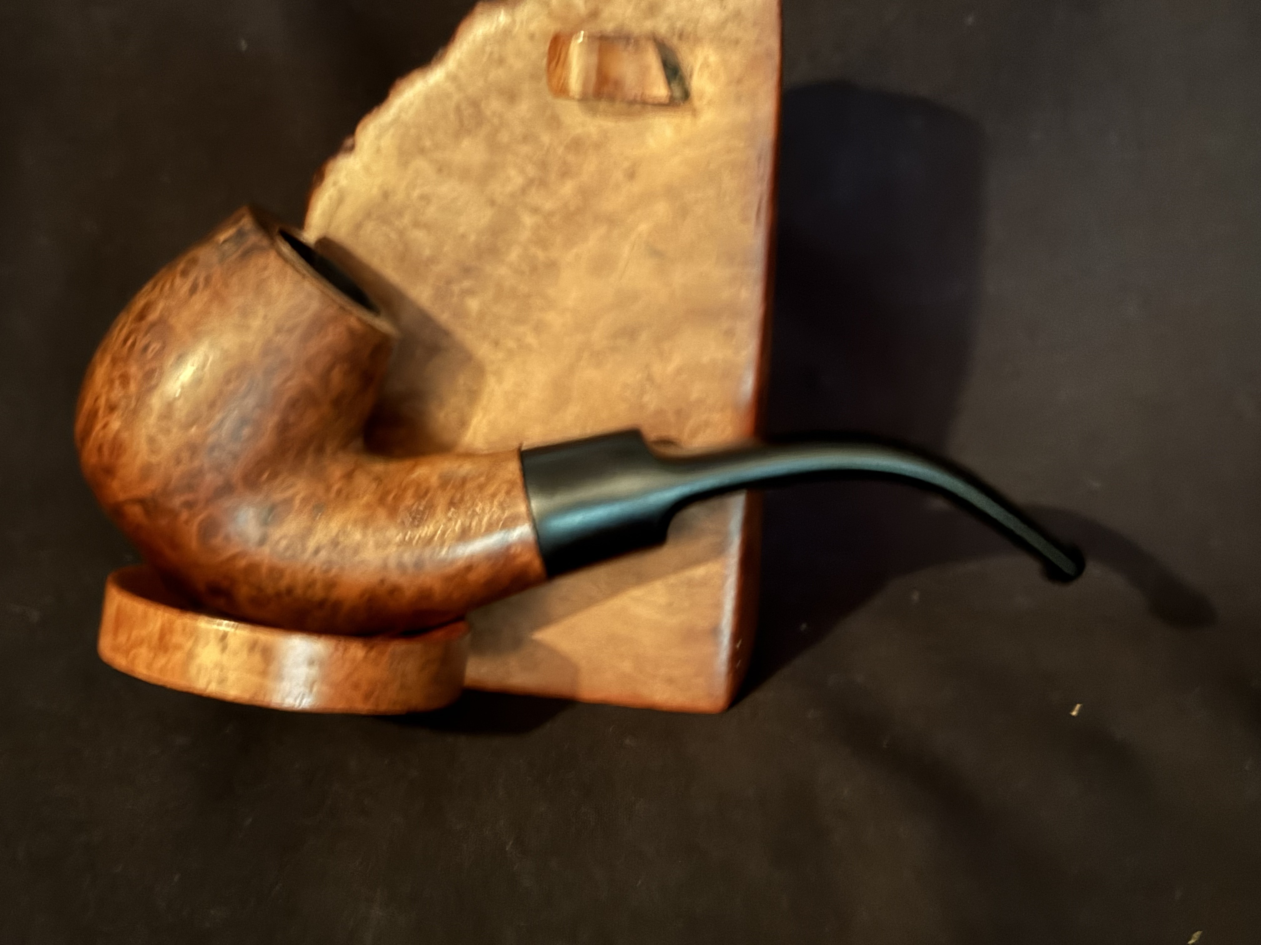 Astoria London Made Smooth Bent Billiard Estate Pipe - Vulcanite Saddle Stem, Fishtail Bit 3