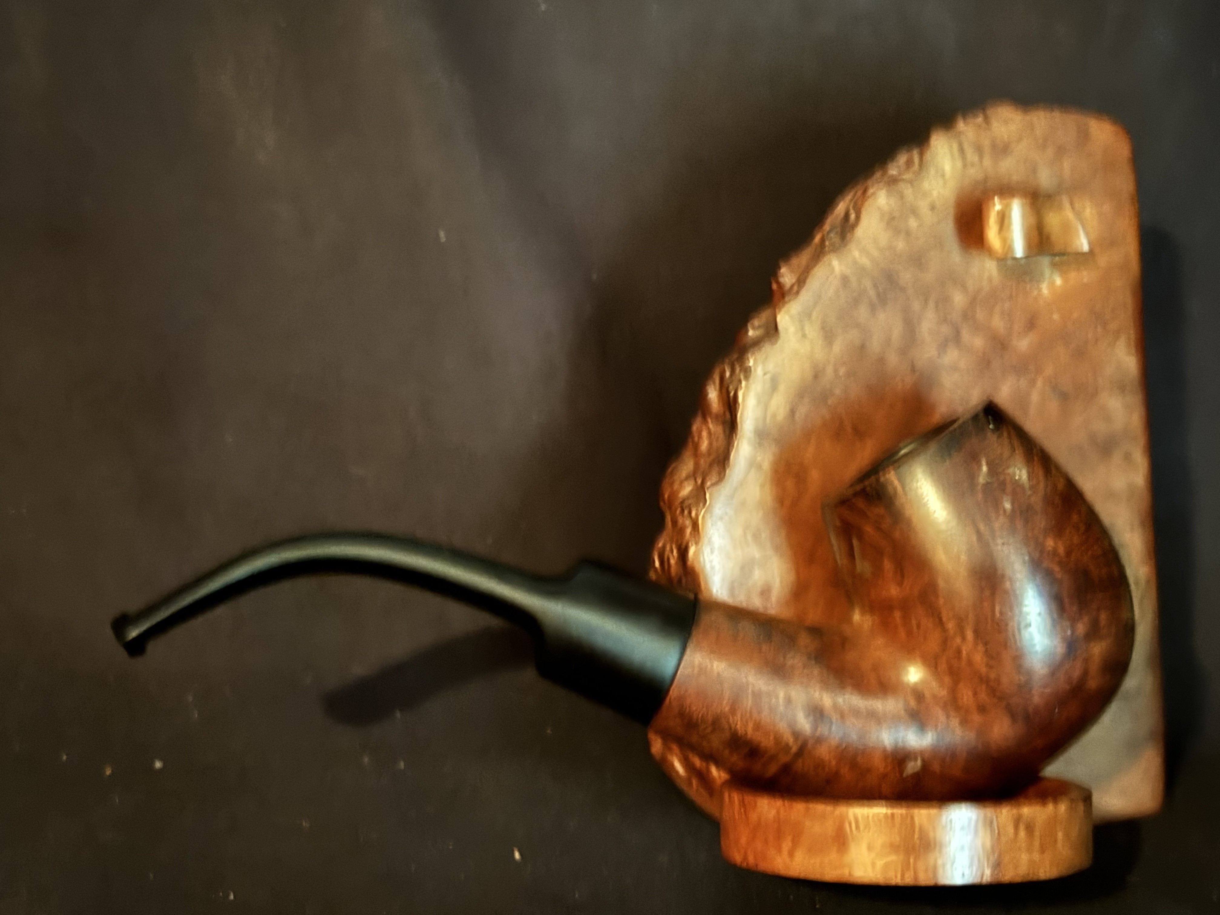Astoria London Made Smooth Bent Billiard Estate Pipe - Vulcanite Saddle Stem, Fishtail Bit 4