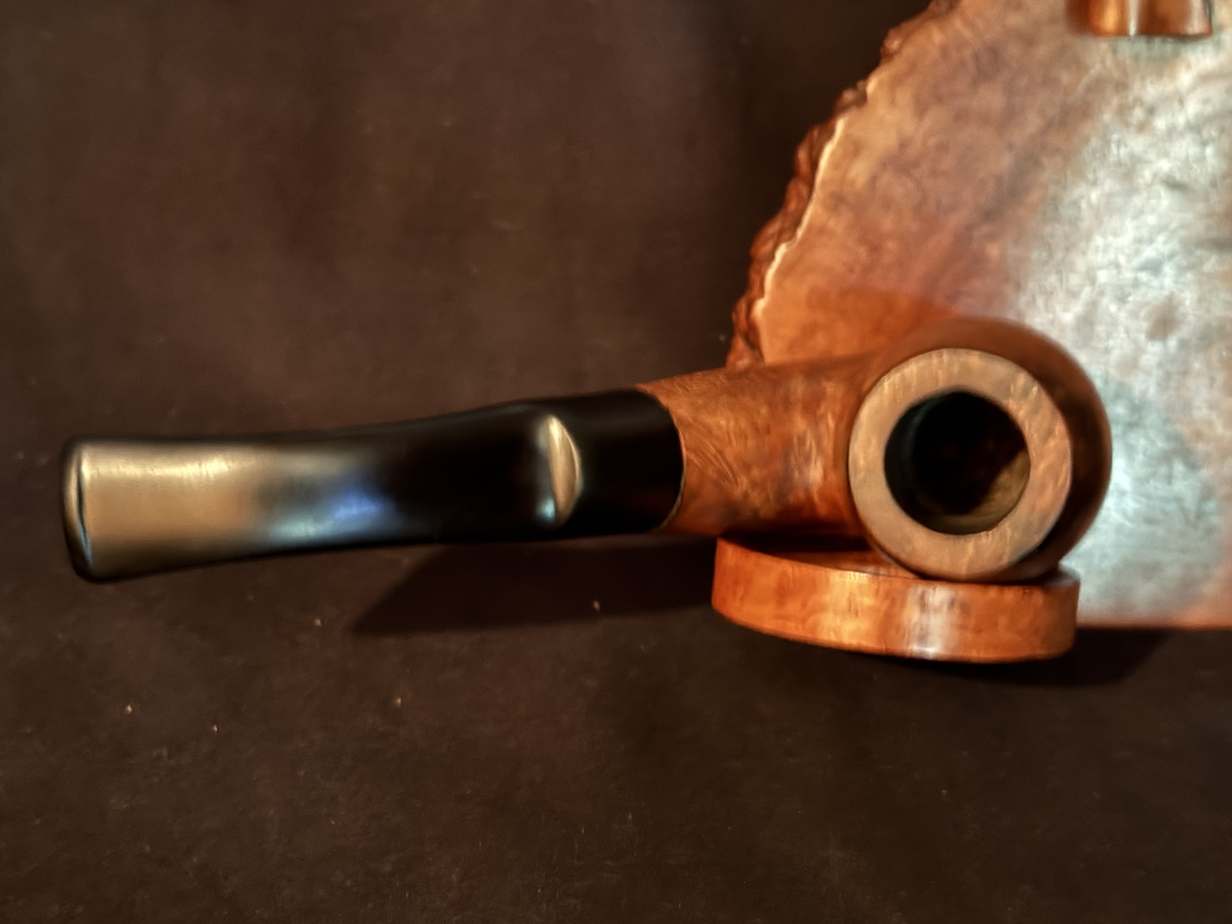 Astoria London Made Smooth Bent Billiard Estate Pipe - Vulcanite Saddle Stem, Fishtail Bit 5