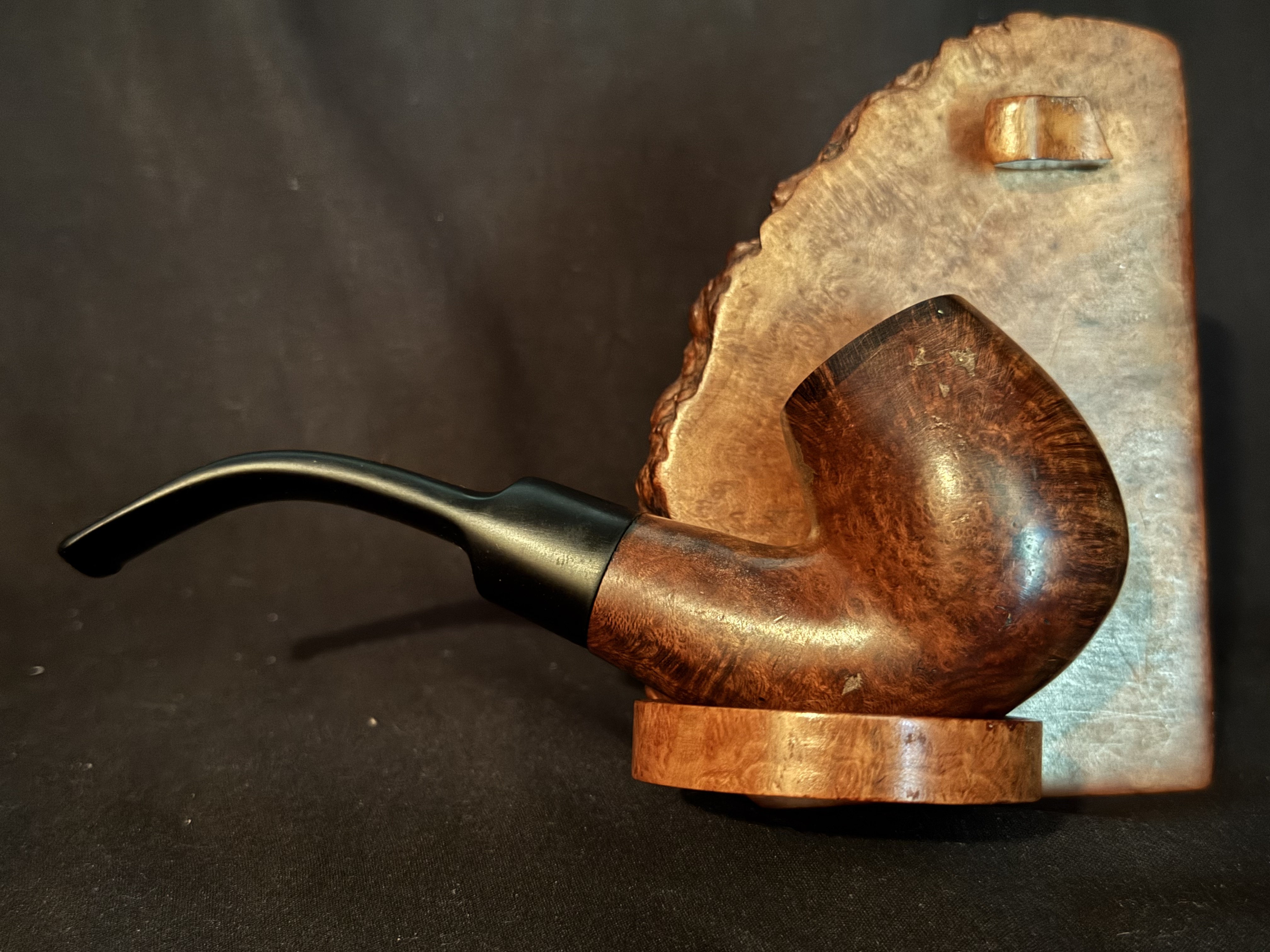 Astoria London Made Smooth Bent Billiard Estate Pipe - Vulcanite Saddle Stem, Fishtail Bit 7